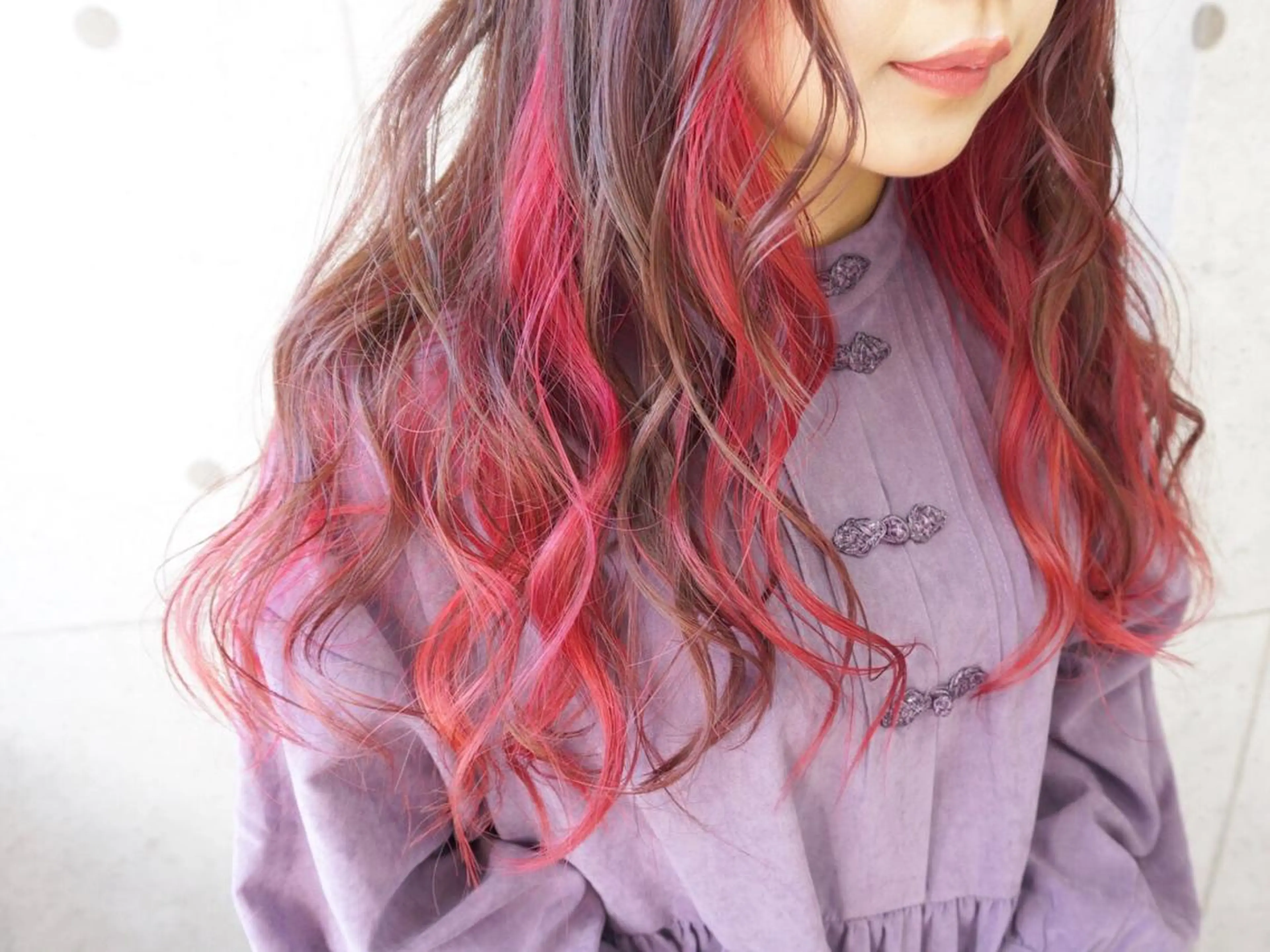 ロング ピンクブラウン hair teria ryu 大塚のヘアスタイル