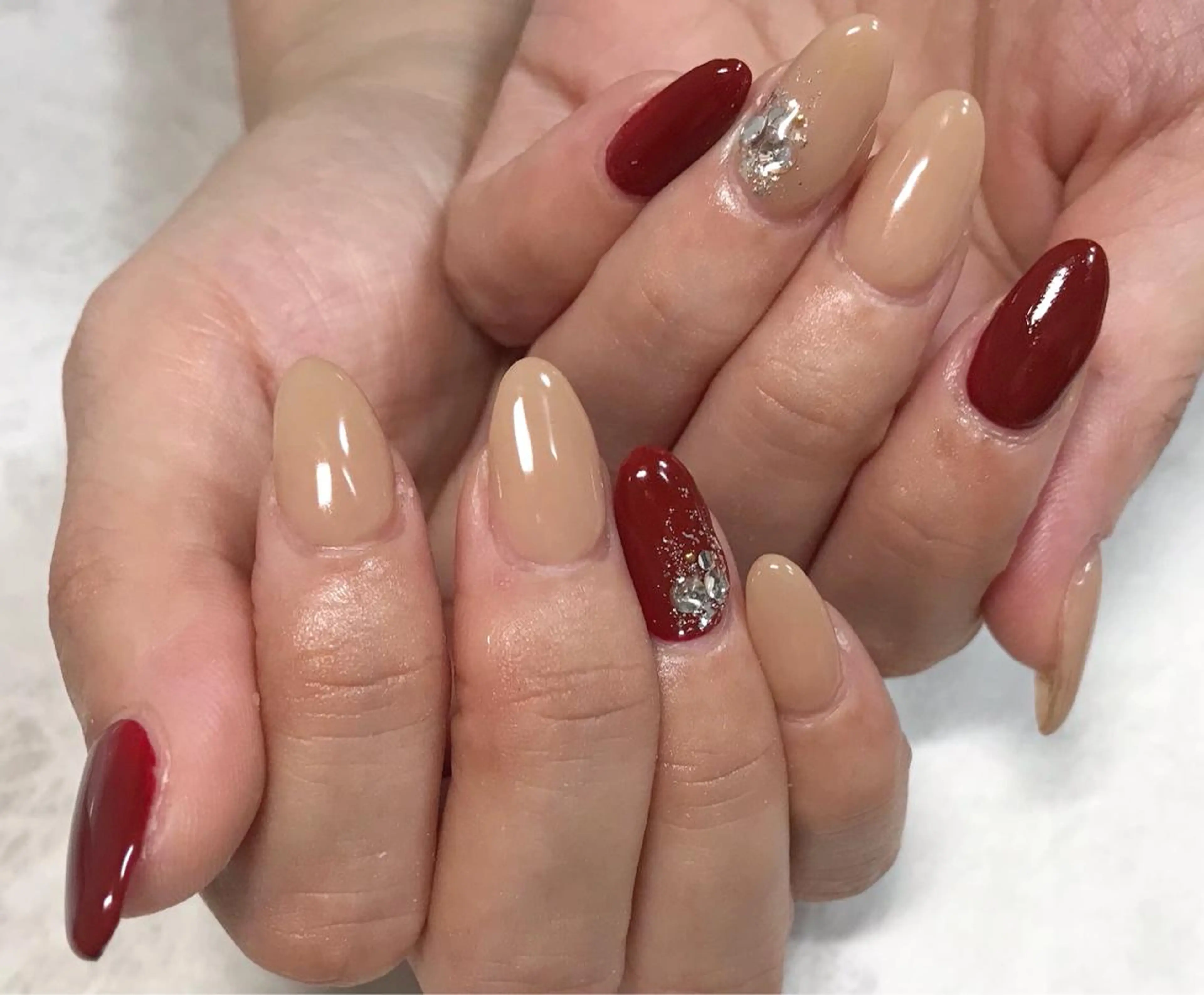 ネイル ボルドー フットネイル ニュアンスネイル シンプルネイル 春ネイル ネイル フフラ所属・nail fufla ♡yamane♡のネイルデザイン