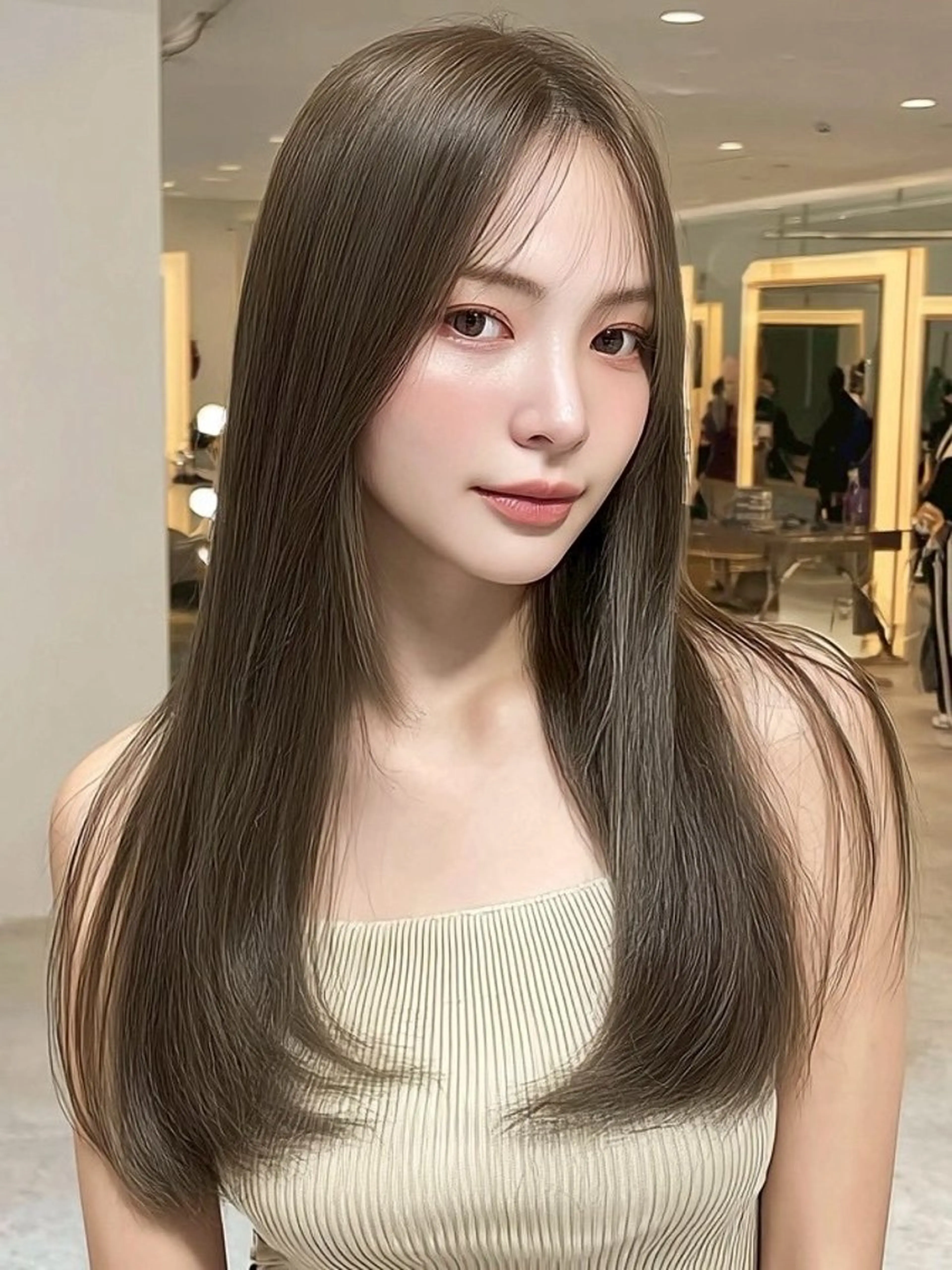 ロング パーマ カット 縮毛矯正 💎透明感/韓国/ レイヤー/泉亮介💎のヘアスタイル