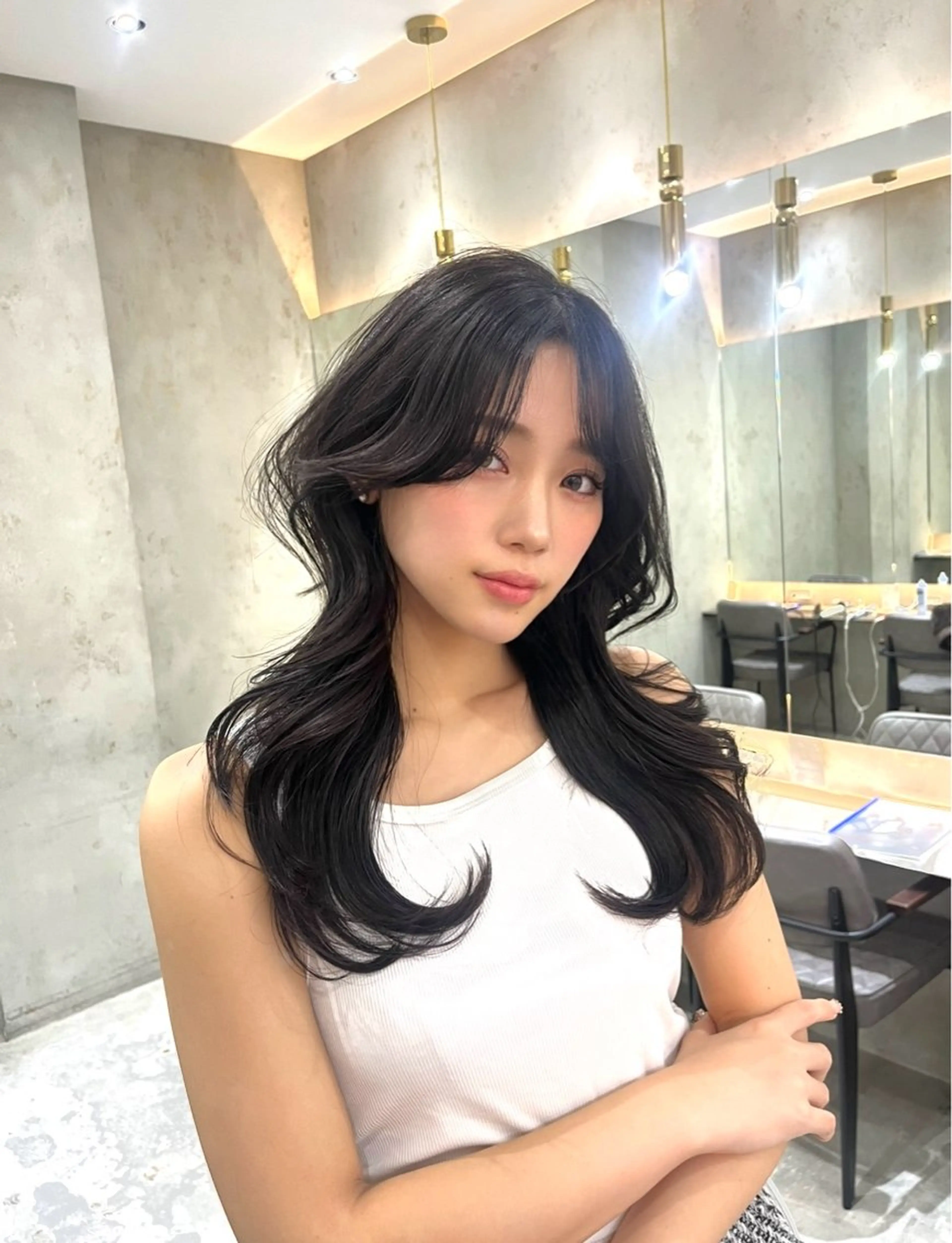 ロング カラー レイヤーカット 山崎/ボブ縮毛矯正 レイヤー髪質改善のヘアスタイル