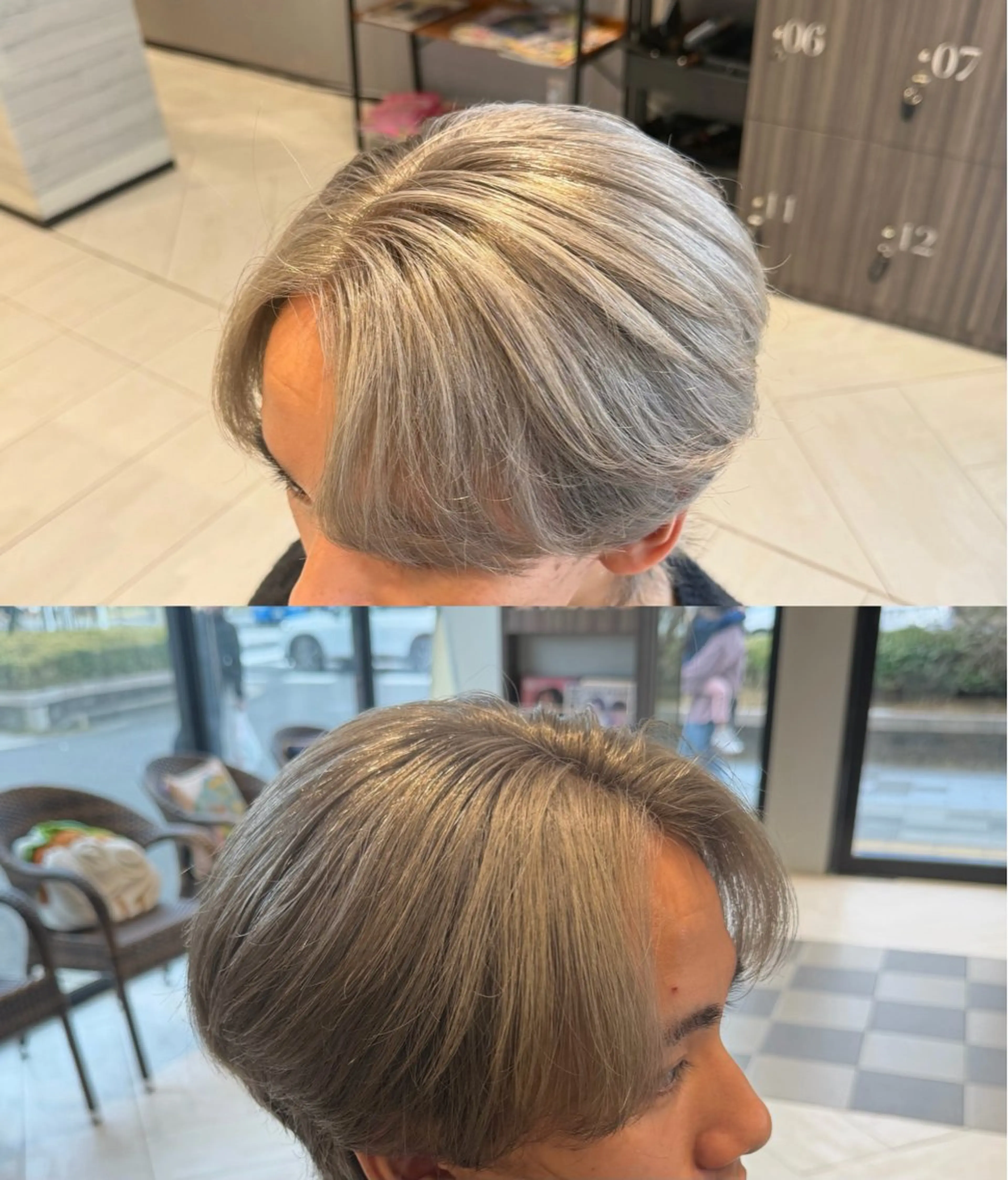 カラー メンズ シルバー ホワイトシルバー 宇田川 大輝のヘアスタイル