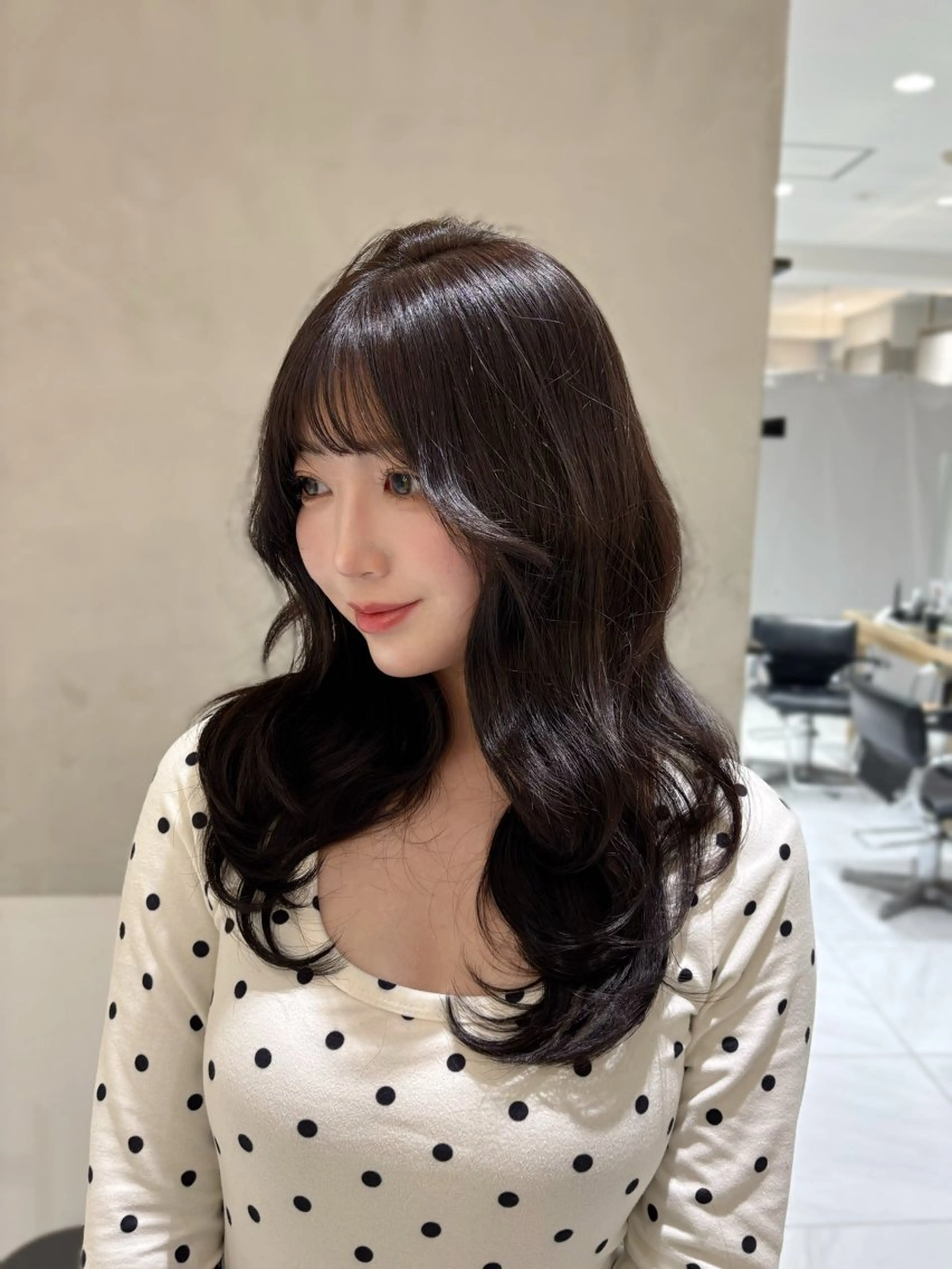 セミロング ヘアカラー Rino🎀/盛れる 顔周りカット🪽✩のヘアスタイル