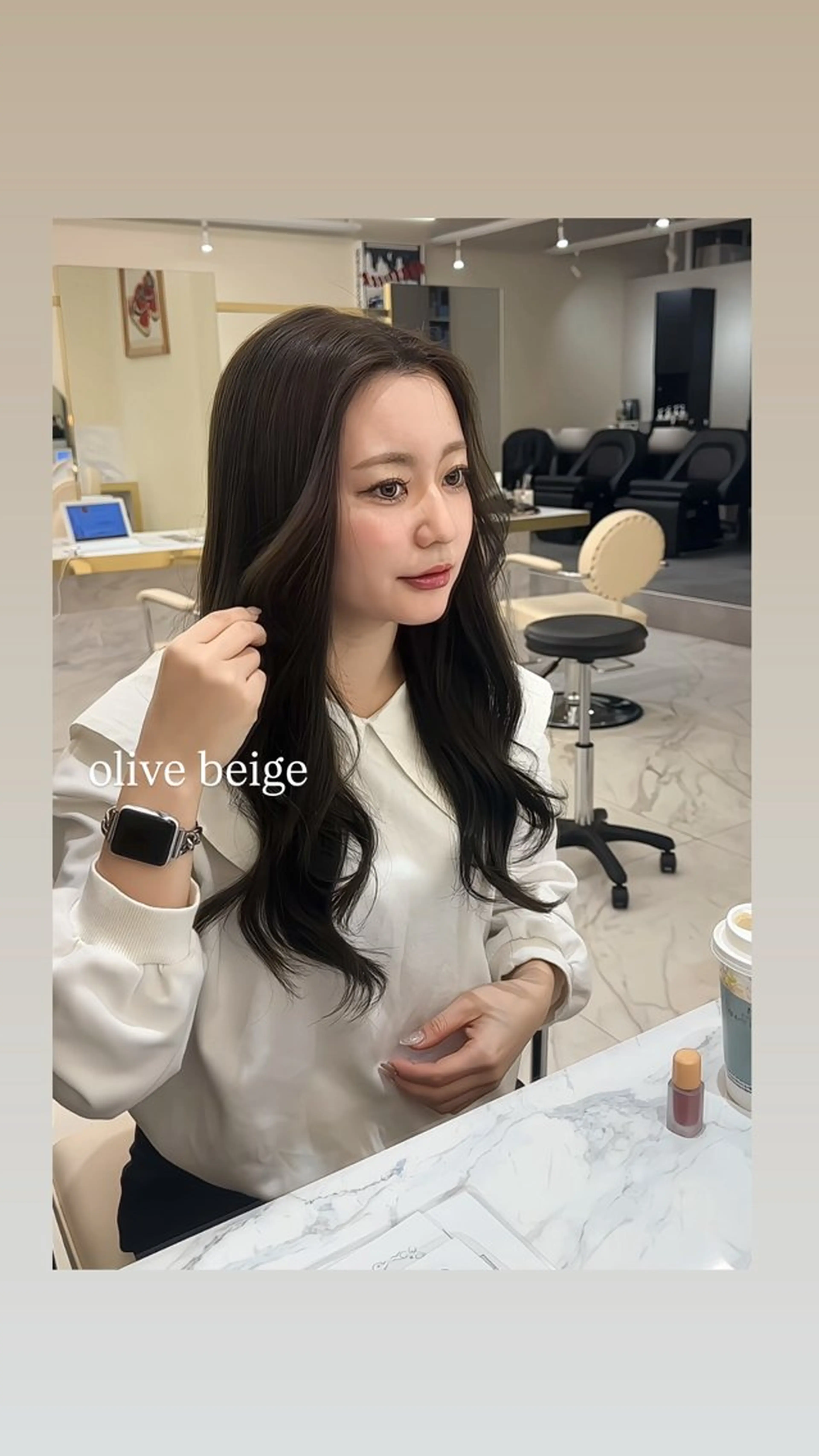 ロング カラー ヘアカラー ワンホン×髪質改善 つのーか🩶‪🫧のヘアスタイル