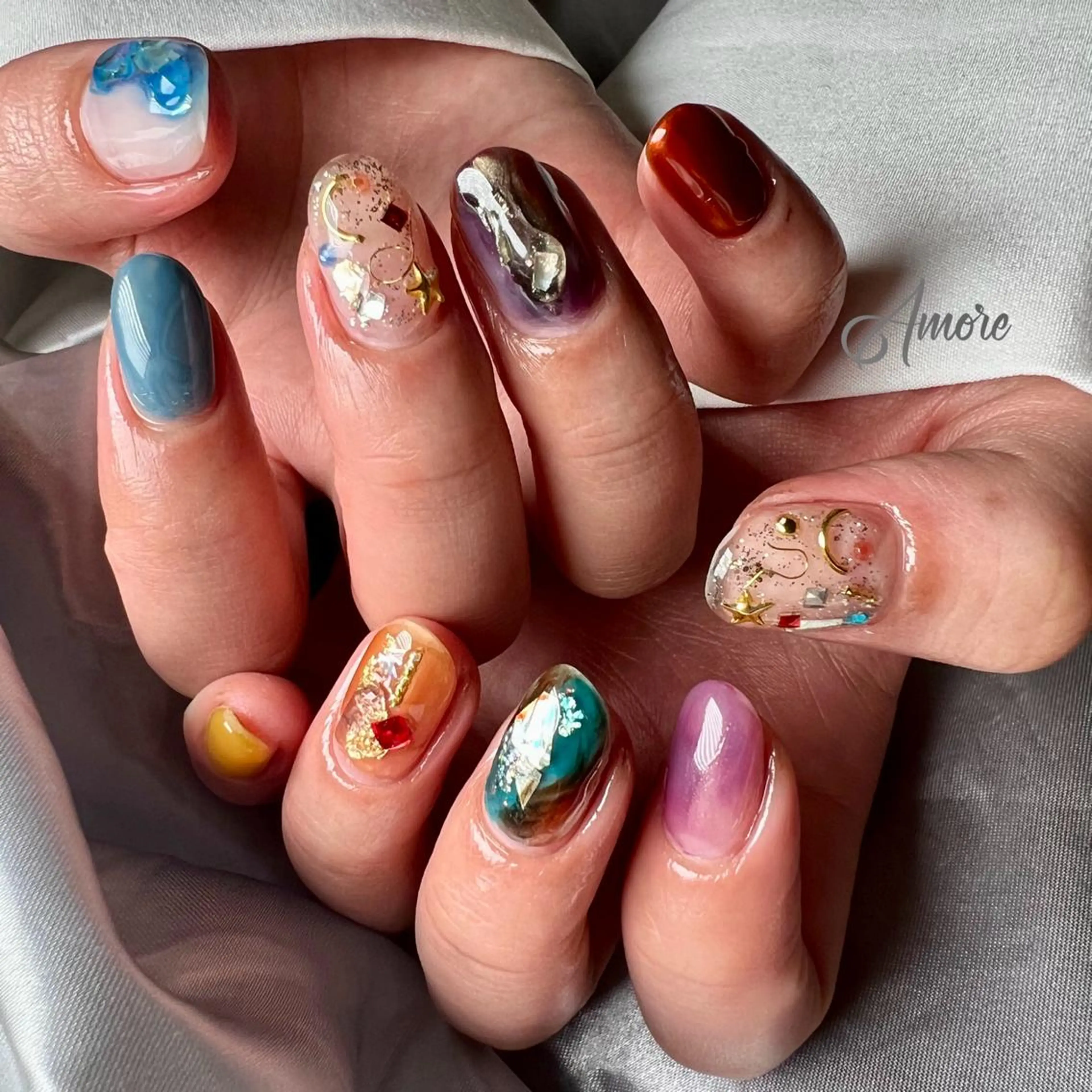 ネイル ジェルネイル 韓国ネイル ミラーネイル オフィスネイル パラジェル You kyehwaのネイルデザイン