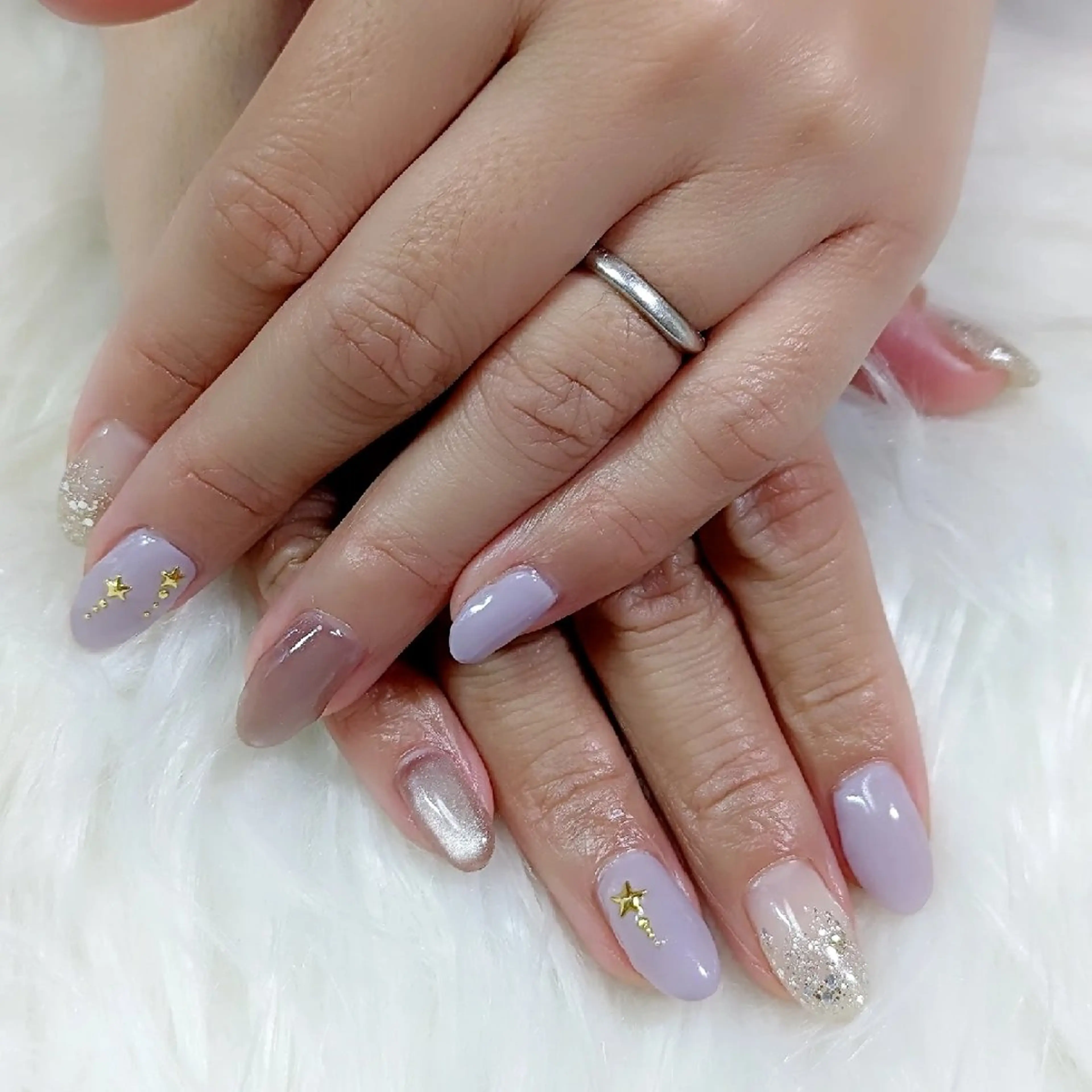 ネイル ニュアンスネイル 冬ネイル クリスマス m&pPrivate nailsalonのネイルデザイン