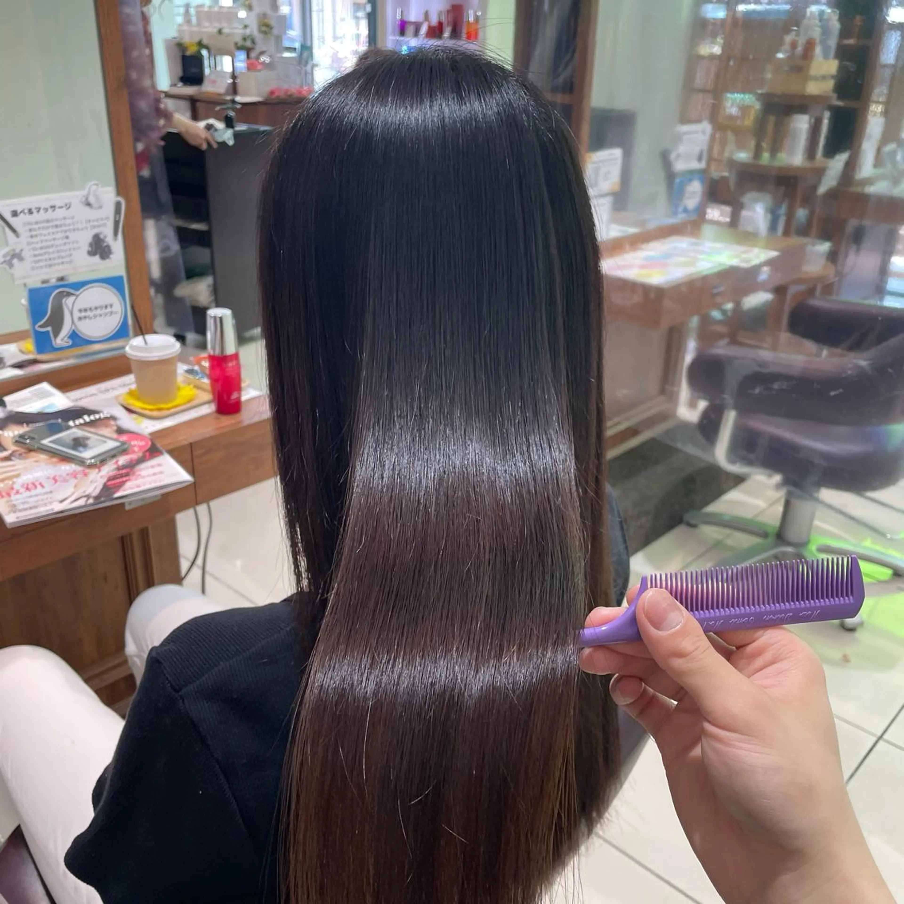 ロング パーマ 伸ばしかけ 縮毛矯正 ストレートパーマ solv.【ソルヴ】所属・藤田一輝 【美髪職人】のヘアスタイル