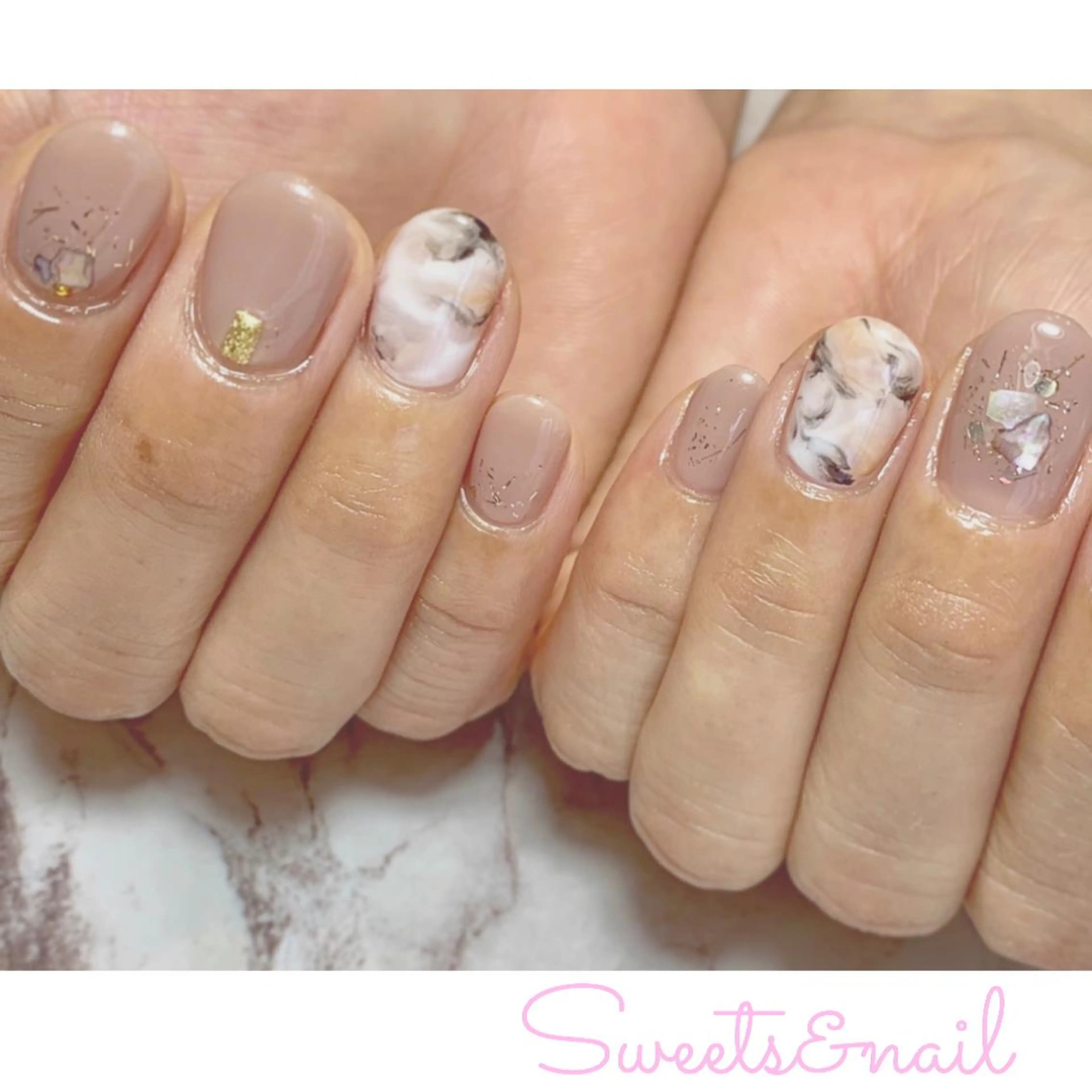 ネイル 大理石ネイル(マーブル) Sweets＆ nail みなこのネイルデザイン