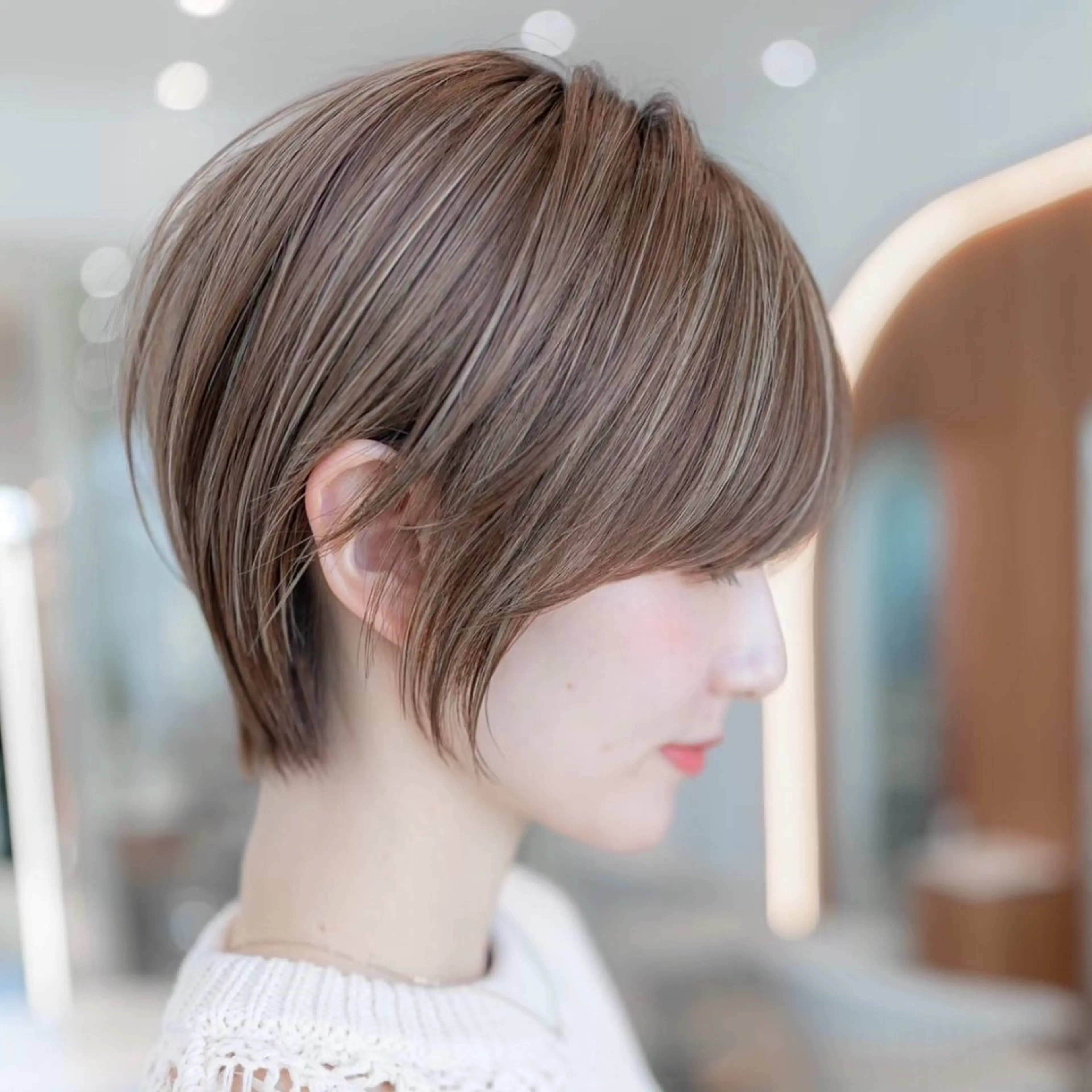 ショート カラー パーマ 切りっぱなしボブ ショートボブ 丸みショート ボブ 韓国風ヘア カット ヘアカラー 縮毛矯正 トリートメント 渋谷ボブ/レイヤー ボブ田中航平のヘアスタイル