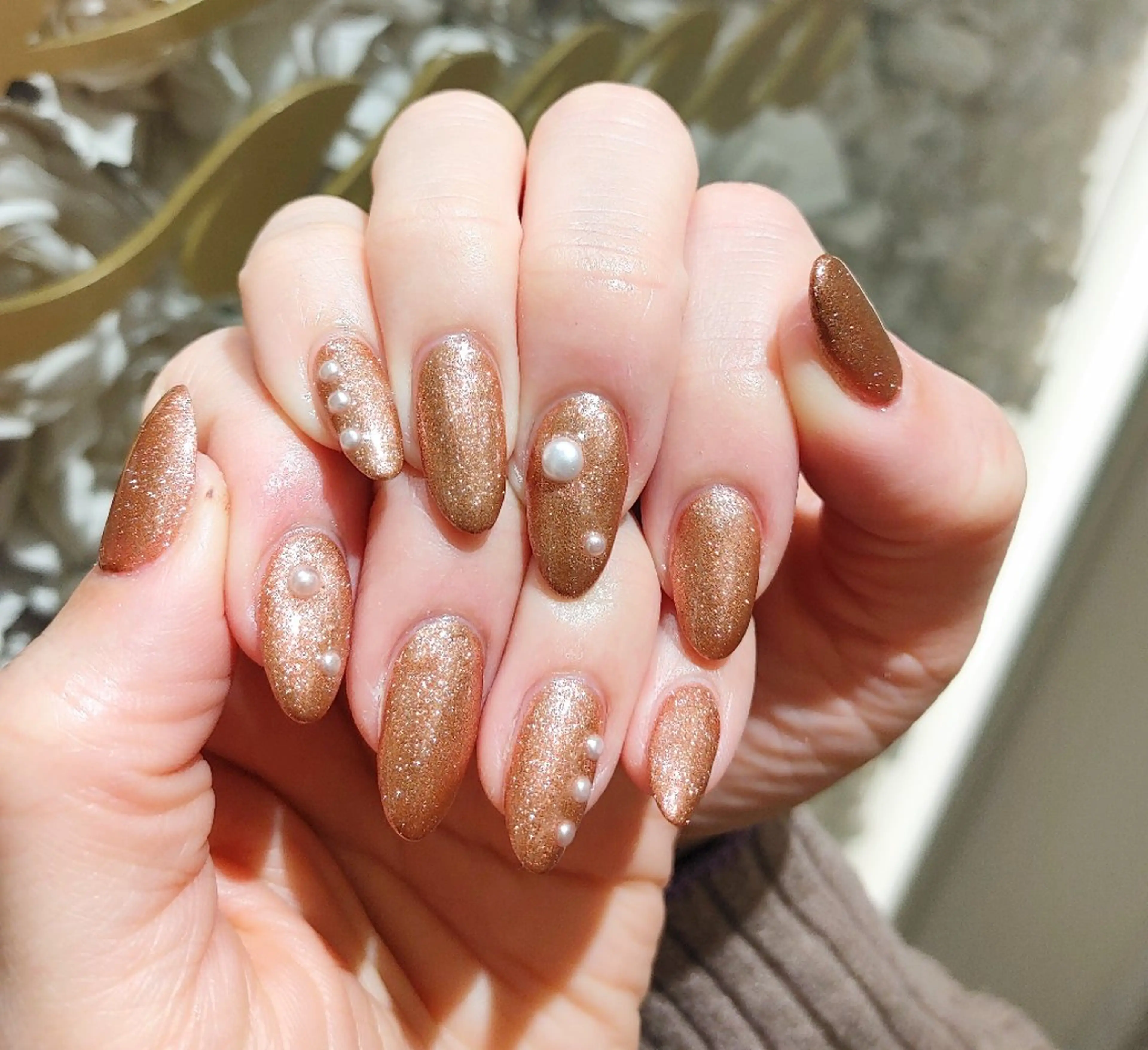 ネイル ラメ(グリッター) ハンドネイル La Luna アヤカのネイルデザイン