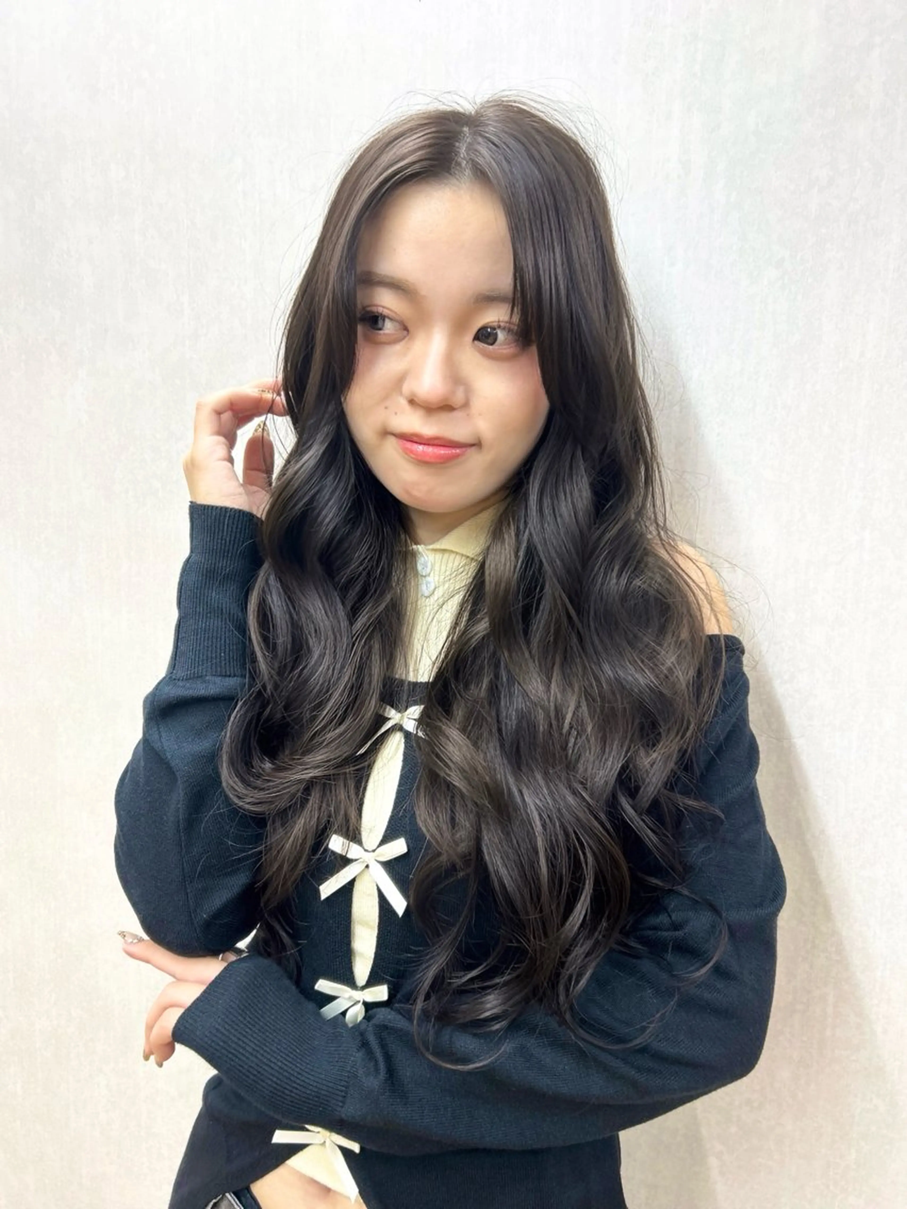 セミロング カラー ヘアカラー オリーブ/ 透明感カラー/れいあのヘアスタイル