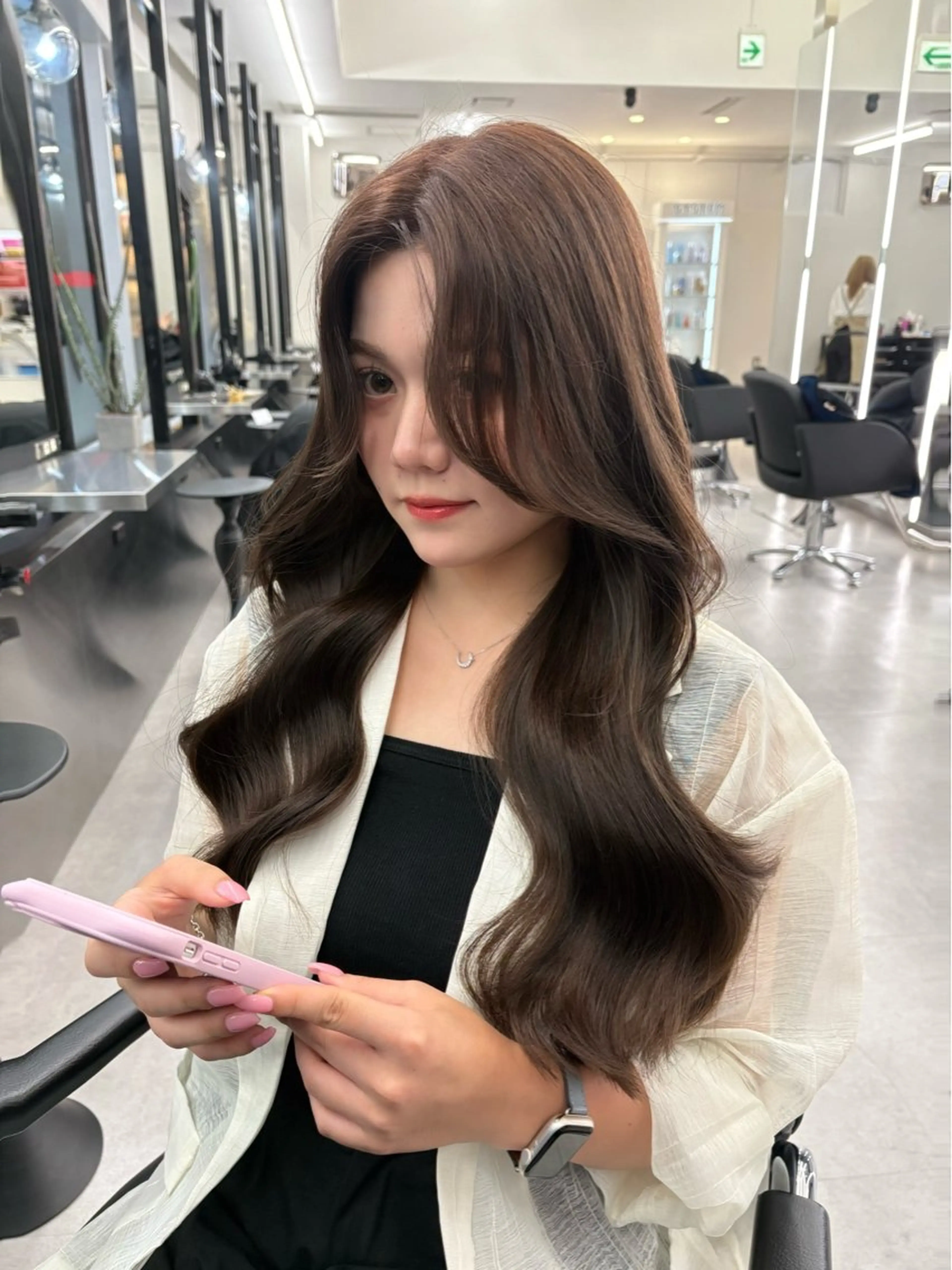 ロング カラー カット ヘアカラー 堀江/透明感 ベージュ/白川幸太のヘアスタイル