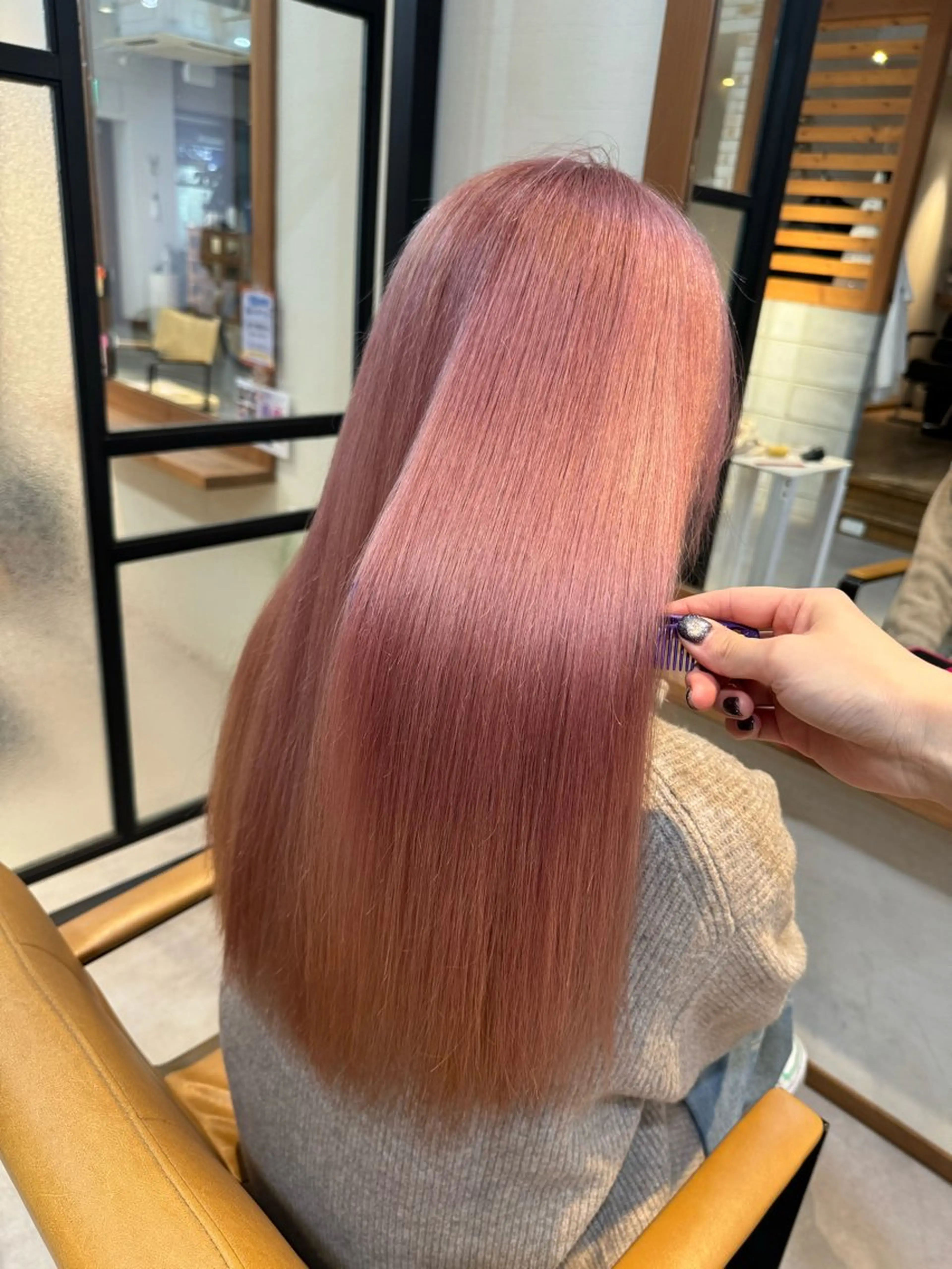 カラー ブリーチ ピンクカラー Revie  hair所属・Hiyori/透明感 /ボブ/矢場町のヘアスタイル