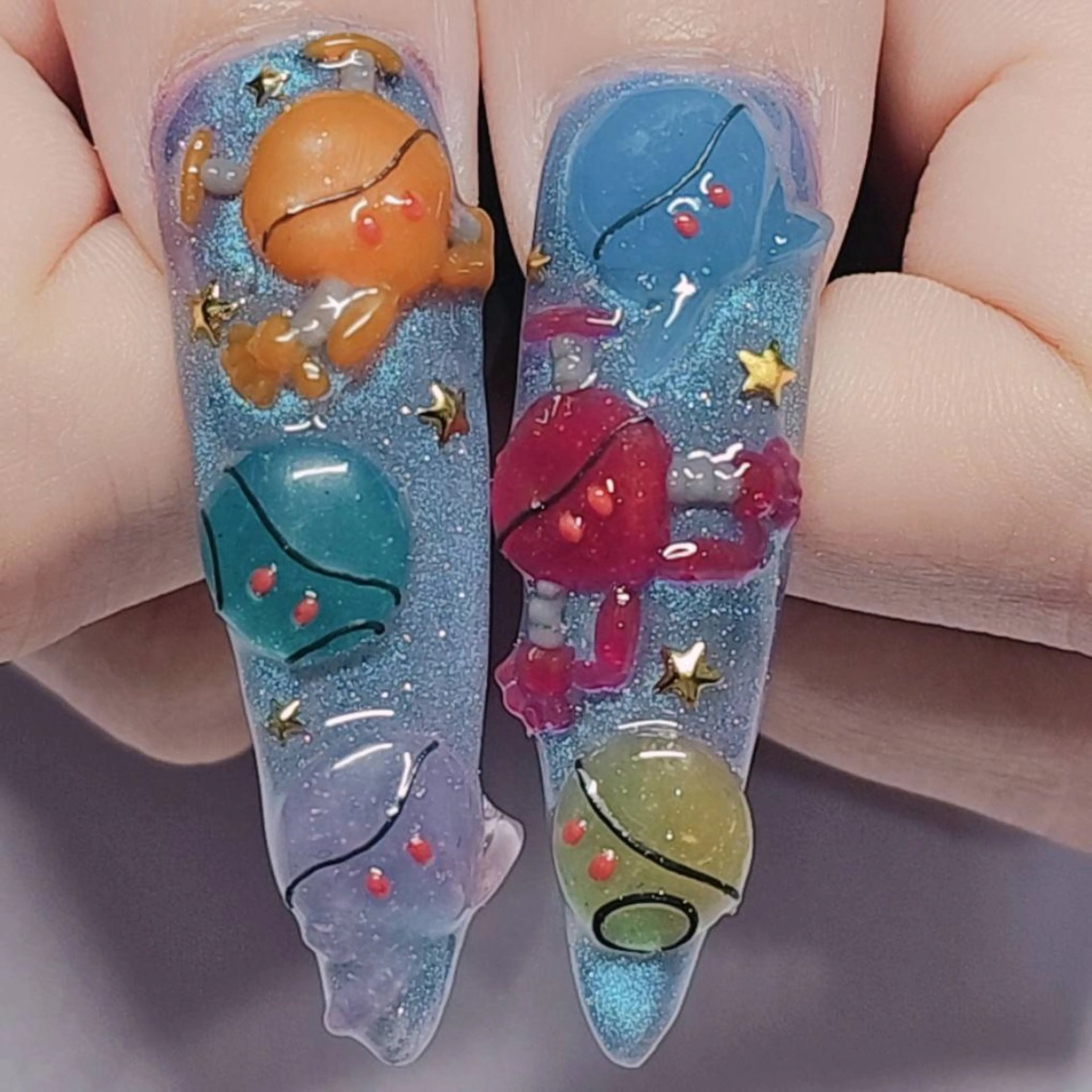 ネイル アートネイル クリアネイル ラメ(グリッター) マグネットネイル ネイビー ハンドネイル よしだ ひろきのネイルデザイン