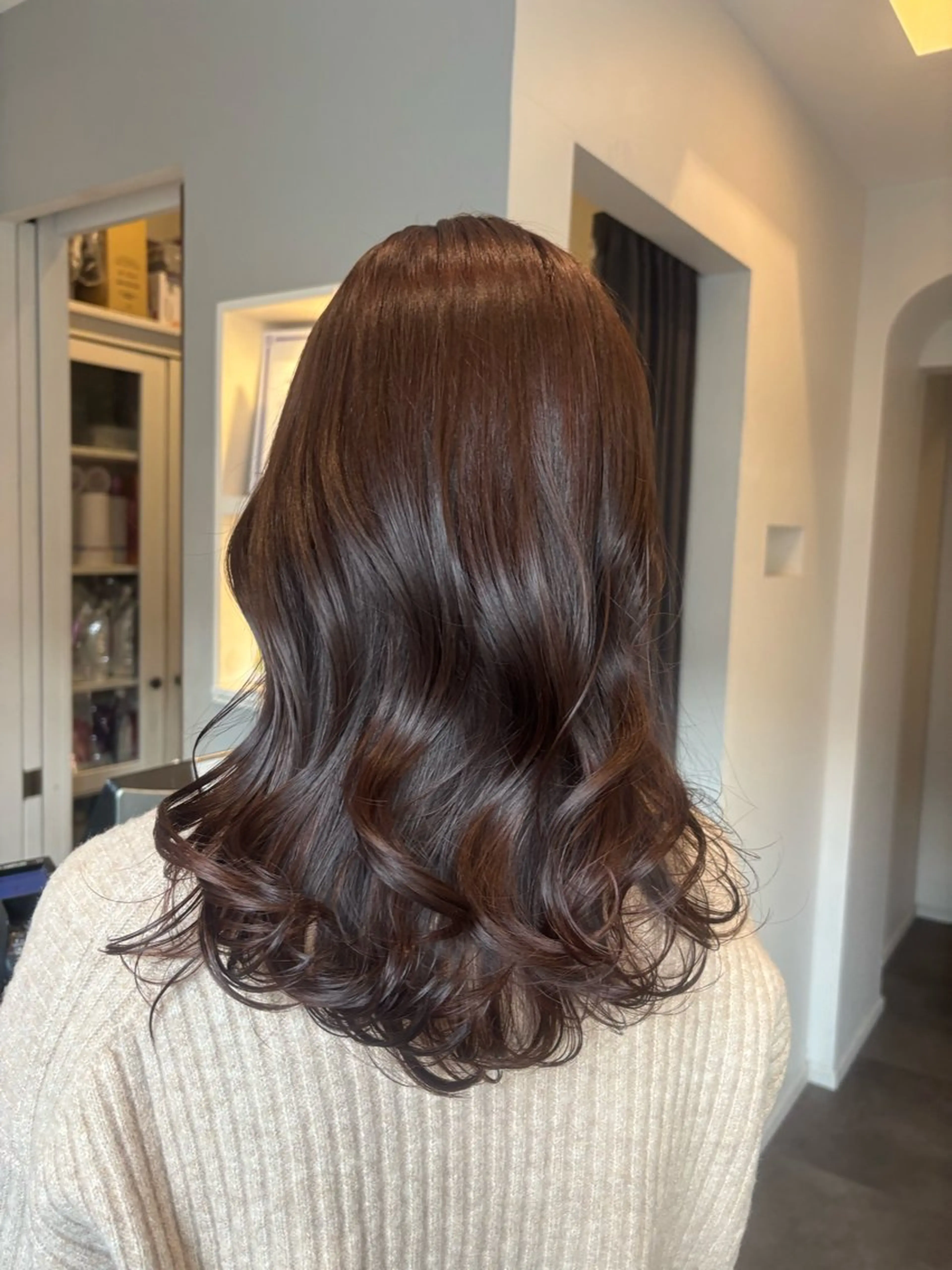 セミロング カラー カット ヘアカラー トリートメント 栗林 茉那のヘアスタイル