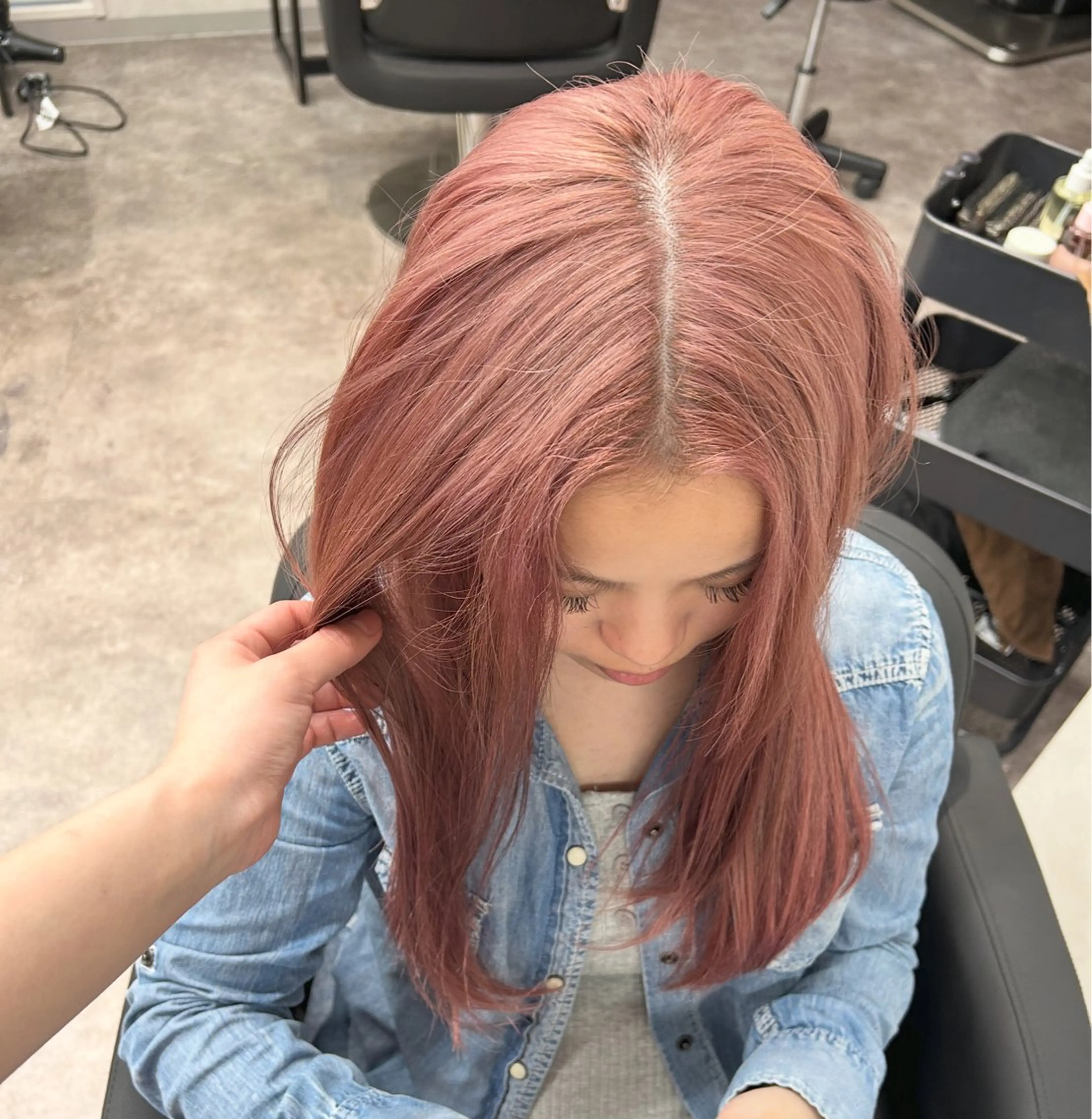 カラー ピンクカラー ヘアカラー トリートメント 筑紫野美容師 すずのヘアスタイル