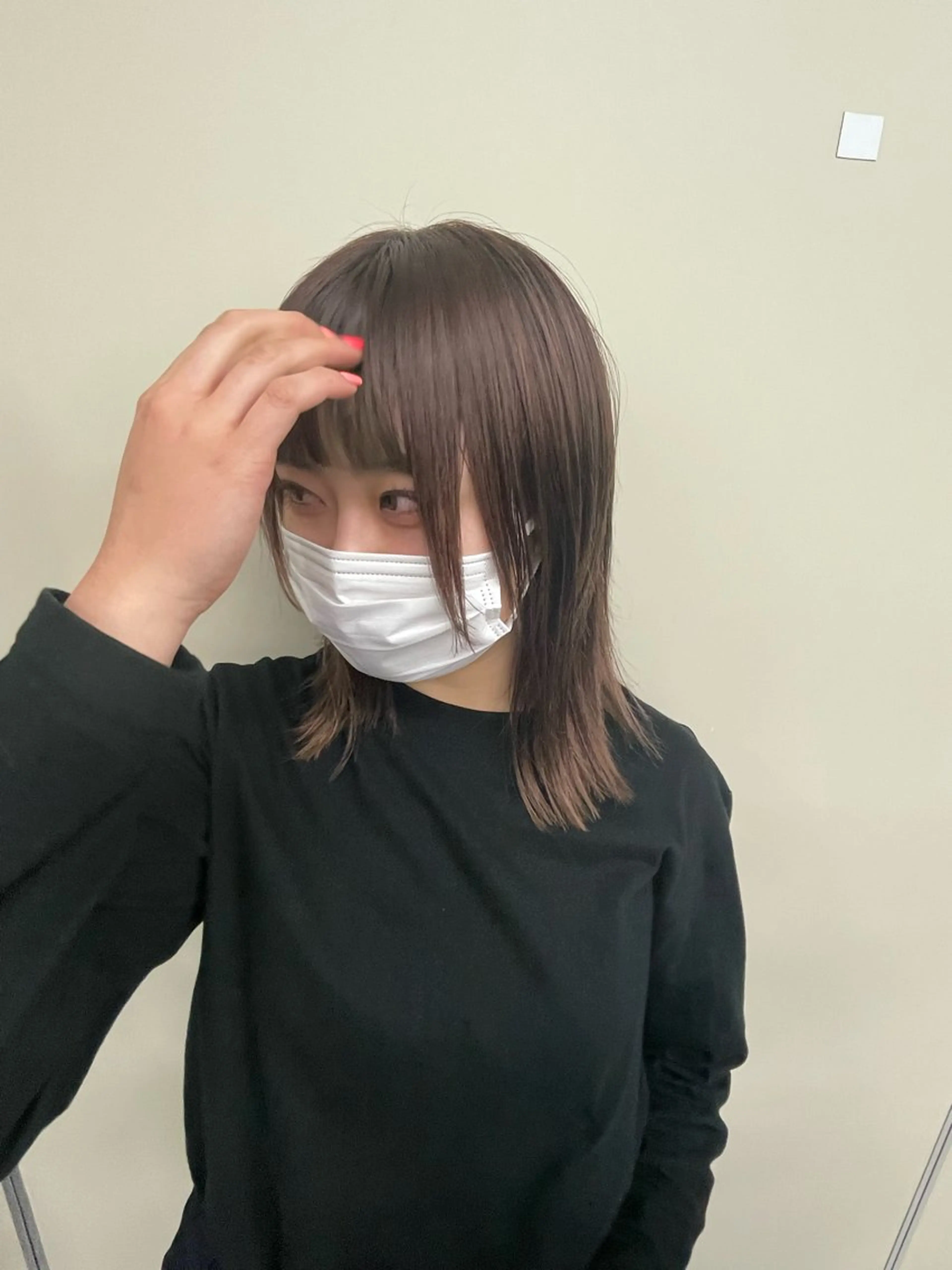 ミディアム 顔まわりレイヤー レイヤーカット 顔まわり/レイヤー/ 透明感/まいな🥨のヘアスタイル