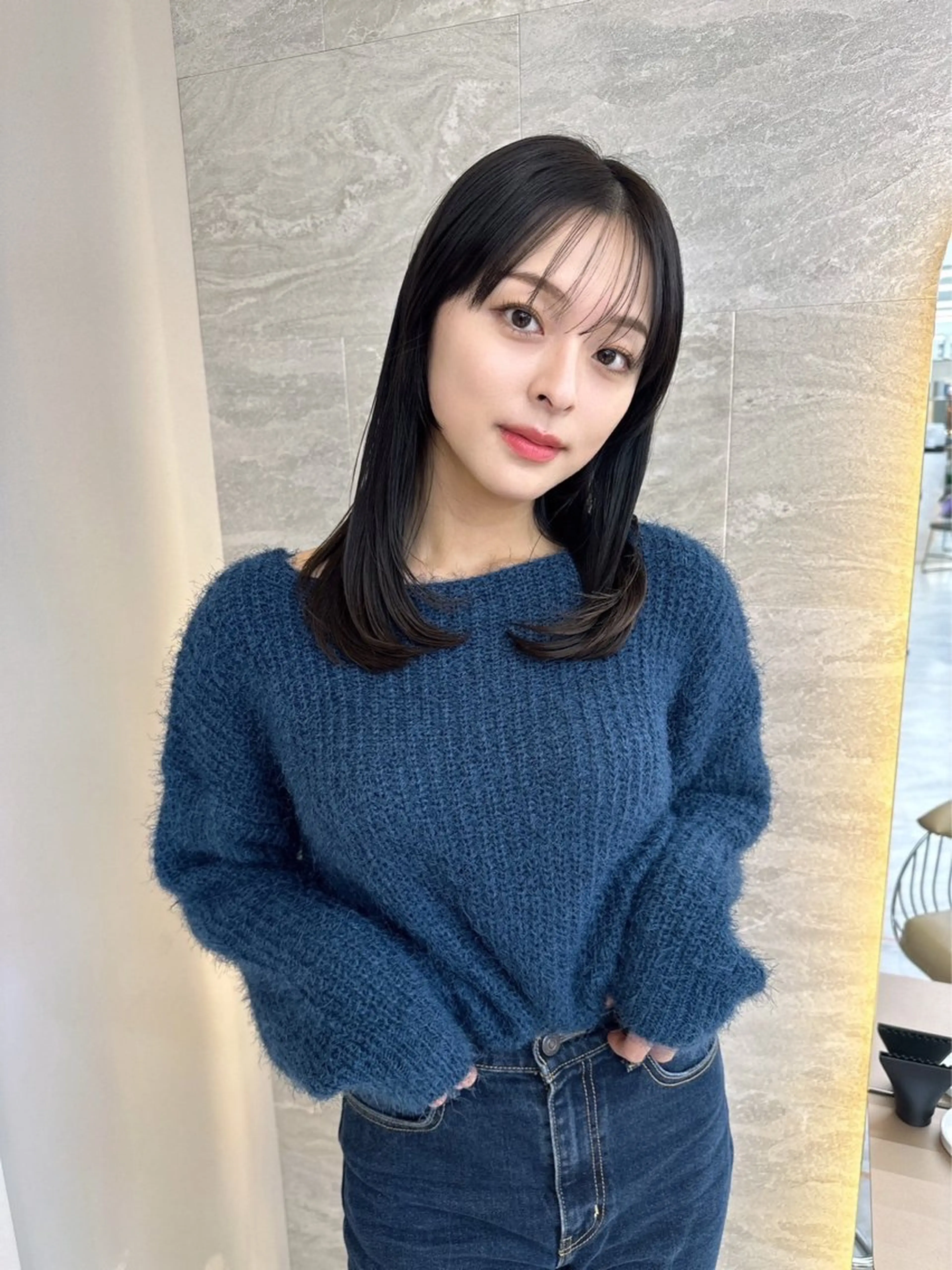 セミロング 池袋/似合わせ/縮毛 髪質改善【ugen】のヘアスタイル