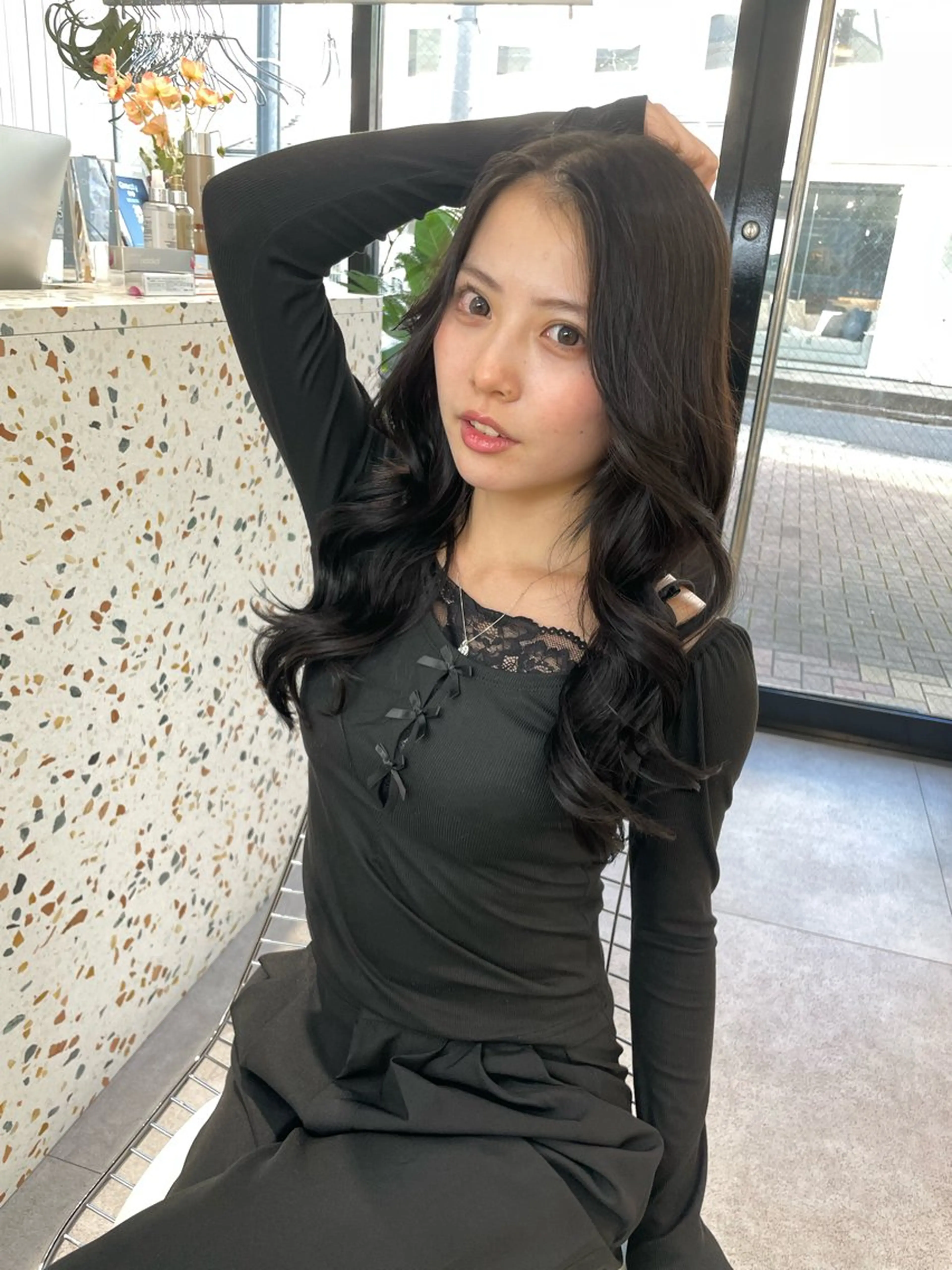 ロング カラー パーマ ヘアカラー 縮毛矯正 トリートメント 表参道/ハイライト バレイヤージュのヘアスタイル