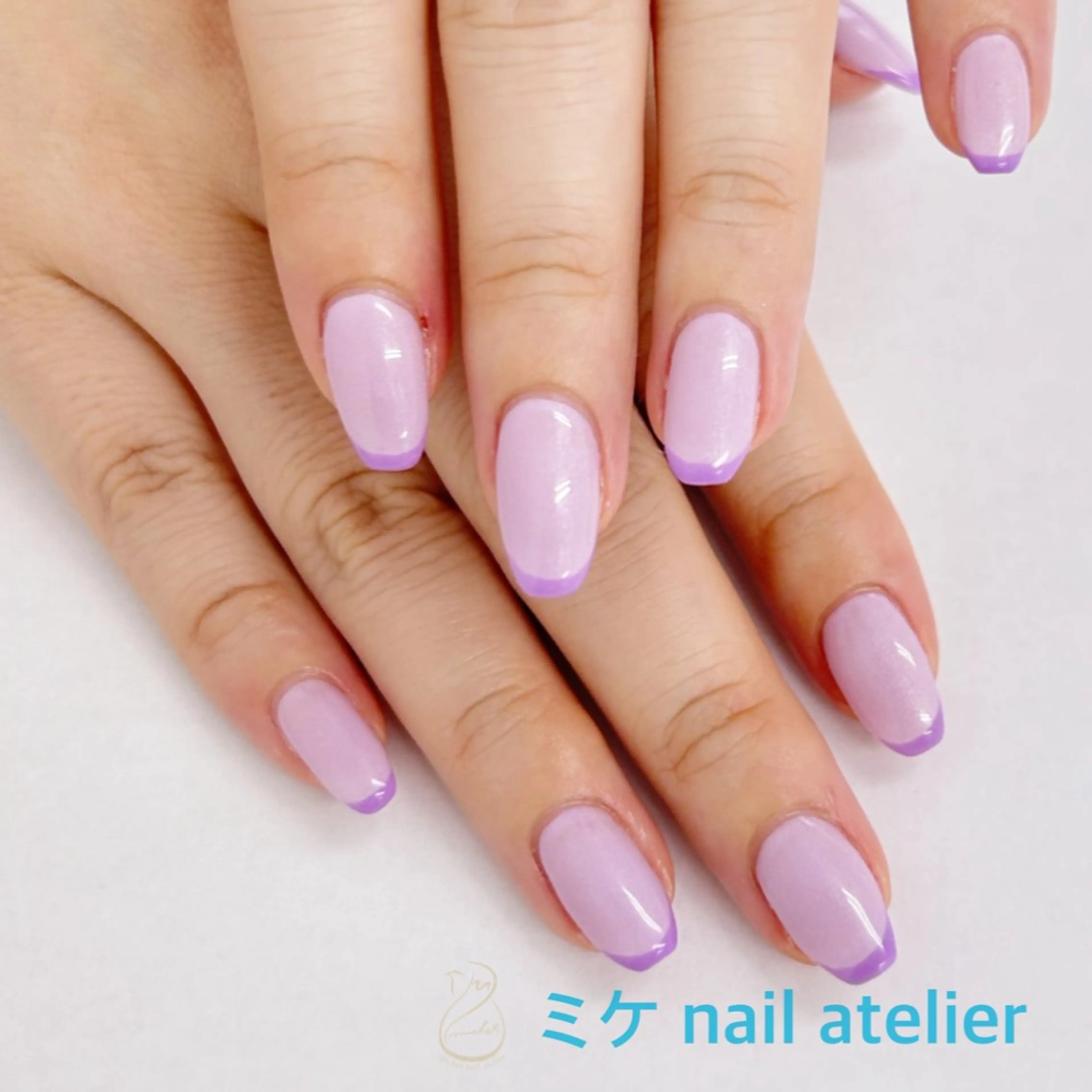 ネイル フレンチネイル ワンカラーネイル パープル シンプルネイル 夏ネイル ハンドネイル h. rikaのネイルデザイン