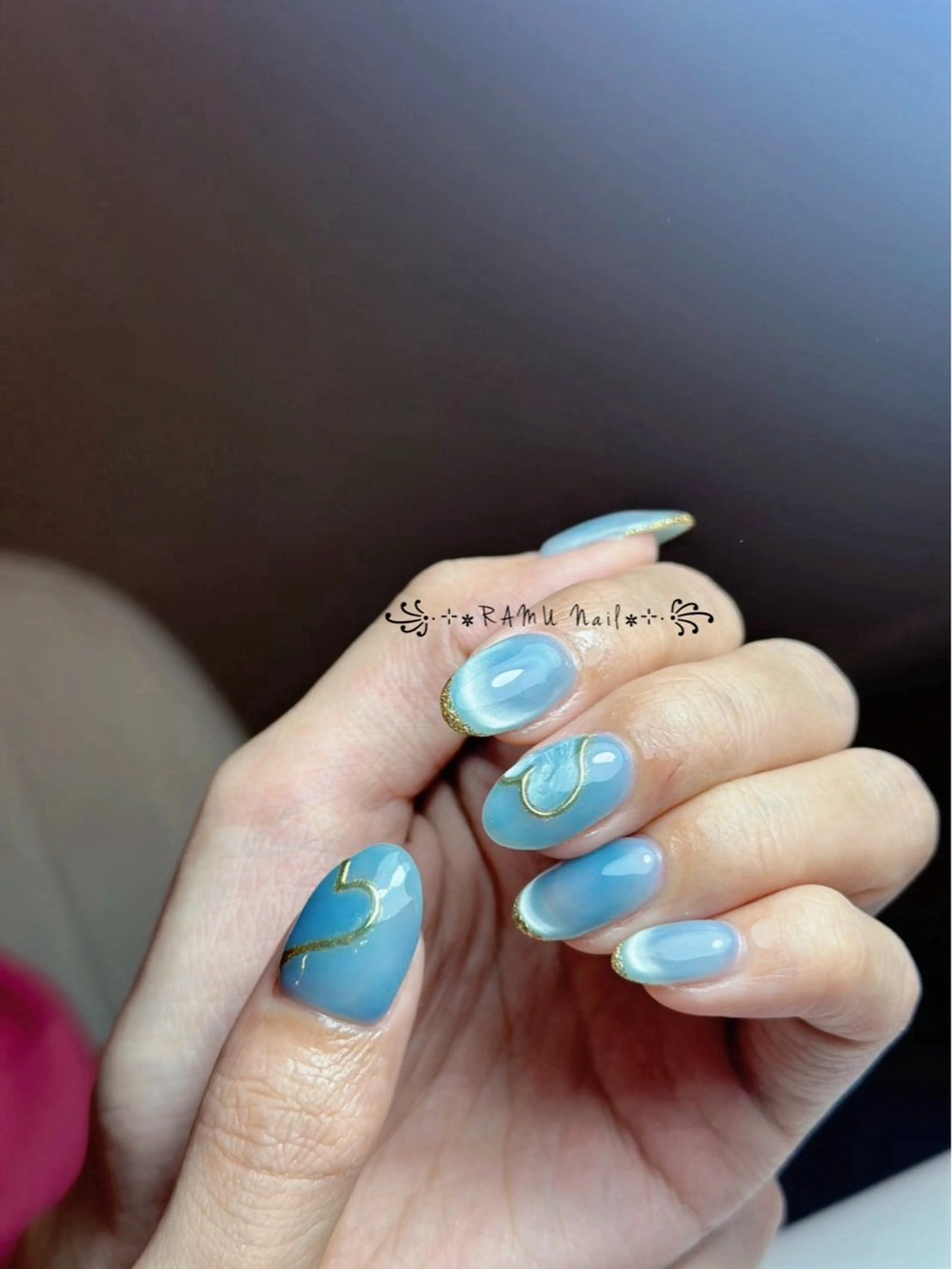 ネイル キラキラネイル マグネットネイル ミラーネイル ピンク 春ネイル ハンドネイル RAMU Nail 恵比寿店のネイルデザイン