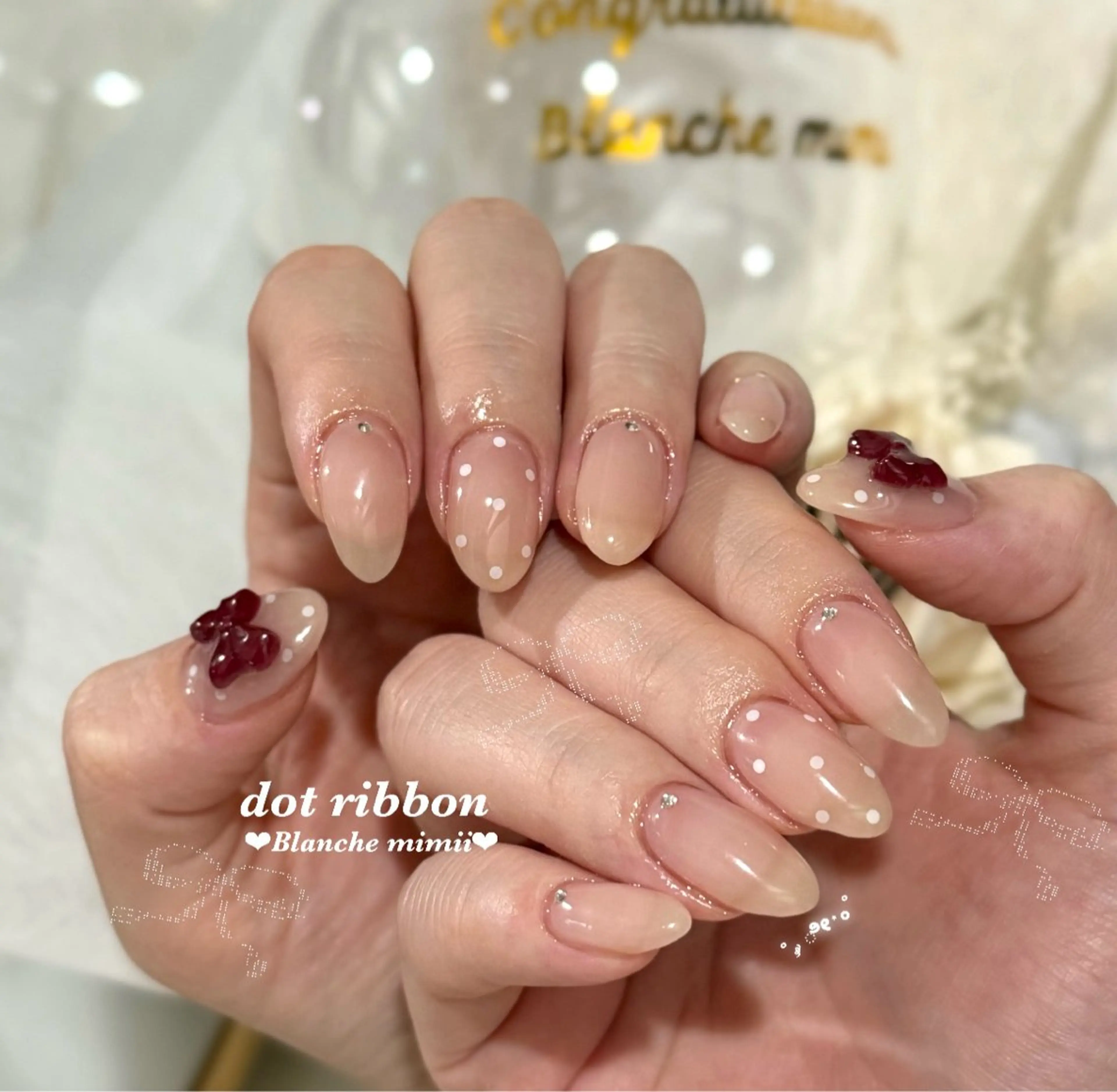 ネイル フットネイル ガーリー 氷ネイル・うるうるネイル キラキラネイル 韓国ネイル ハンドネイル Blanche mimii所属・Blanche Ayaのネイルデザイン