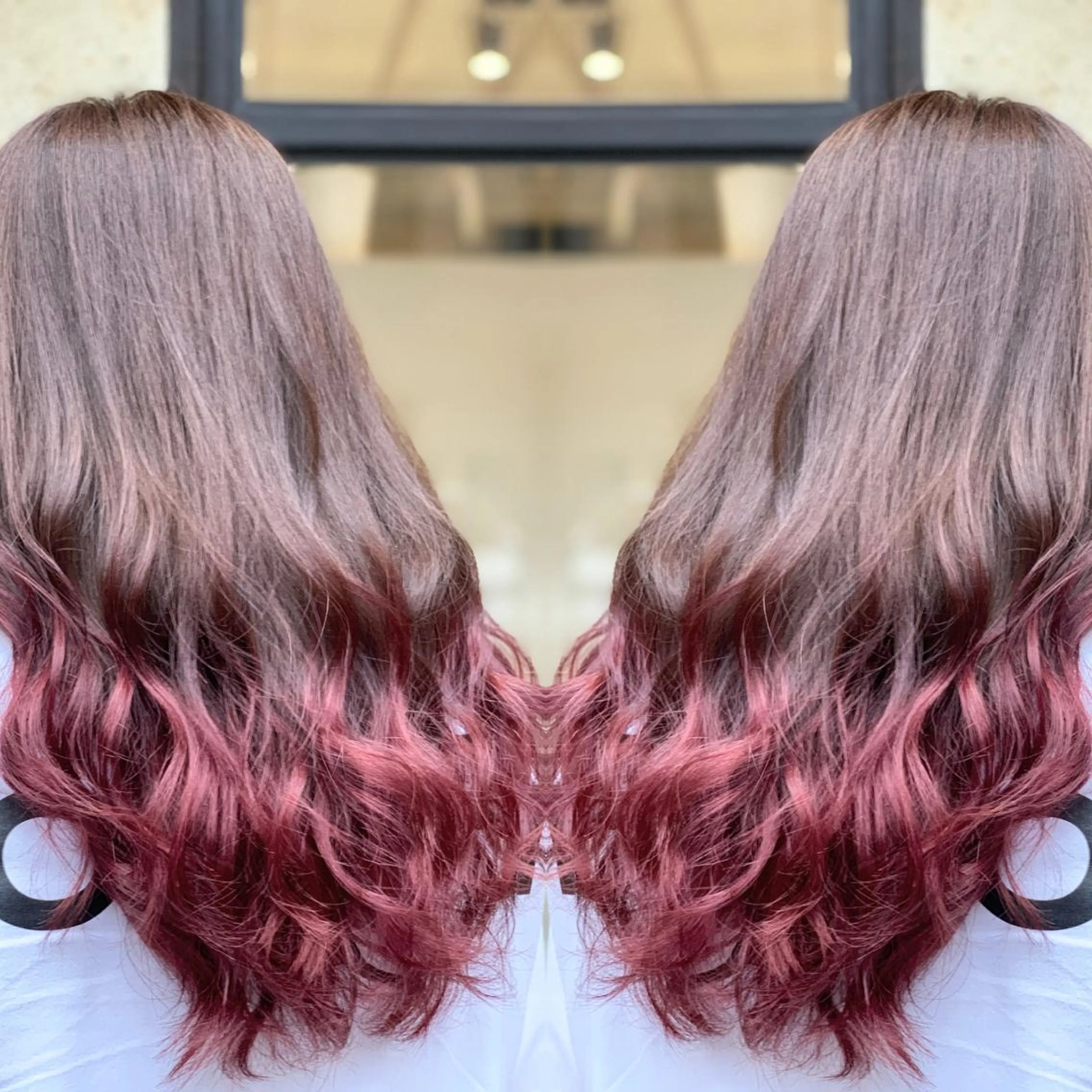 セミロング カラー ヘアアレンジ 髪質改善×ハイトーン 中田啄也のヘアスタイル