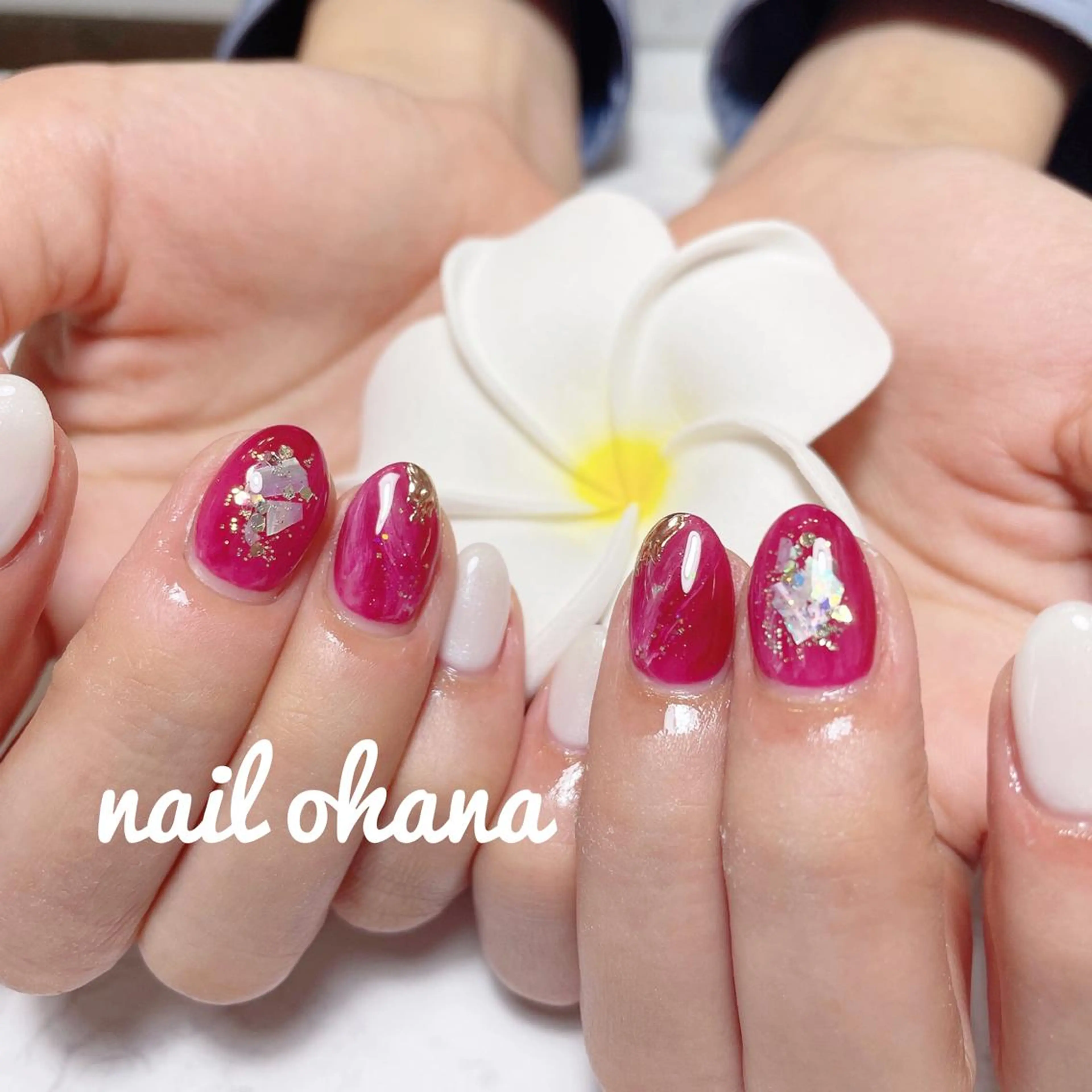 ネイル アートネイル ボルドー ジェルネイル ミラーネイル 持ち込み 那覇🏝️台湾人 ネイリストSHIUのネイルデザイン