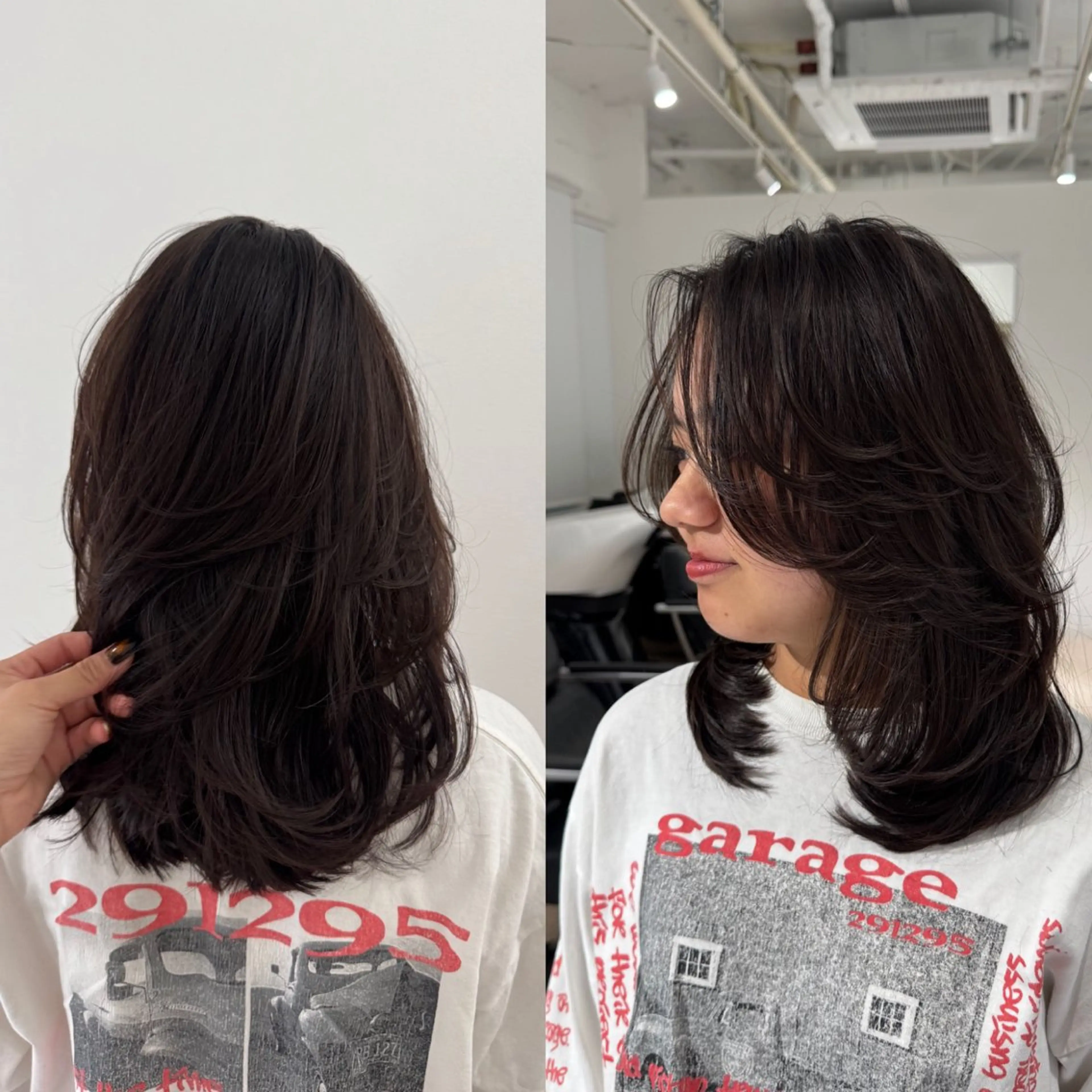 ミディアム レイヤーカット rina/無料 レイヤーカット/上野のヘアスタイル