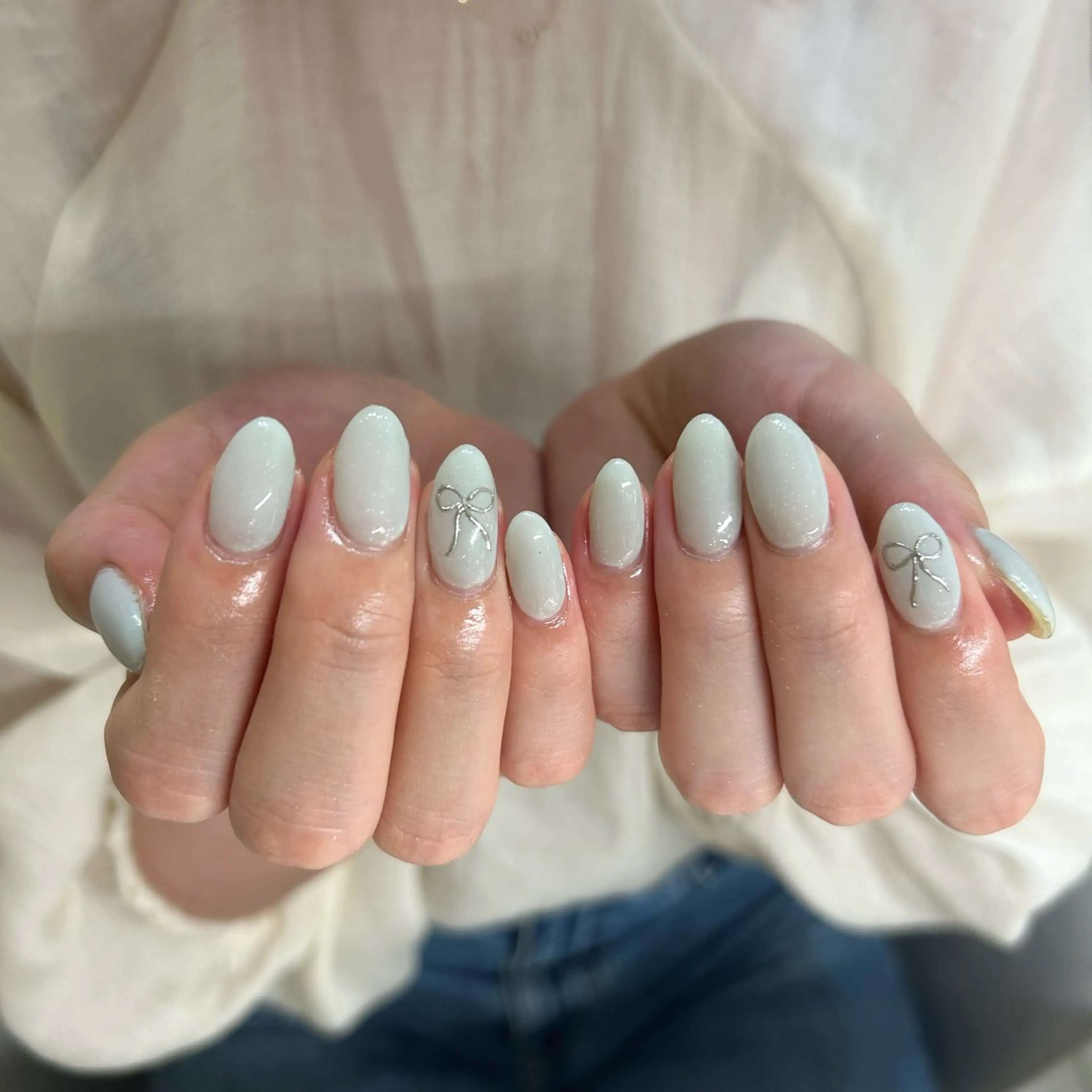 ネイル ブルー フットネイル ジェルネイル キラキラネイル 韓国ネイル RooM -produce by maynail-所属・RooM -mizuki-のネイルデザイン