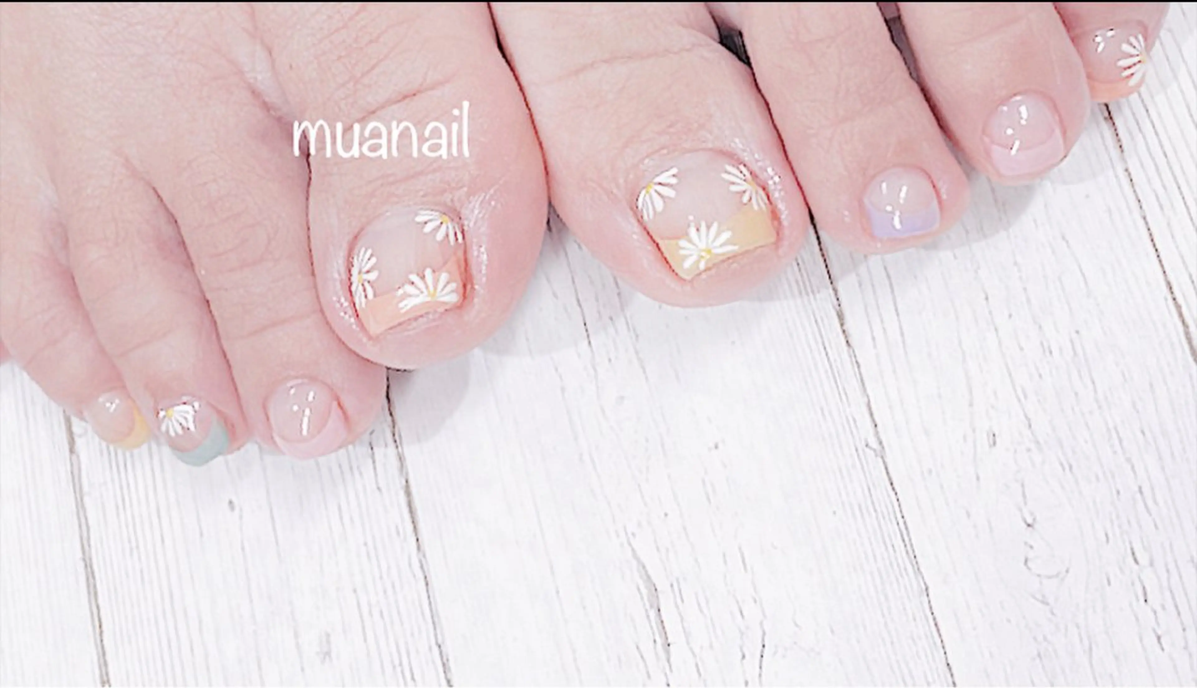 ネイル ブルー フットネイル フレンチネイル その他(ネイル) mua nail mikiのネイルデザイン