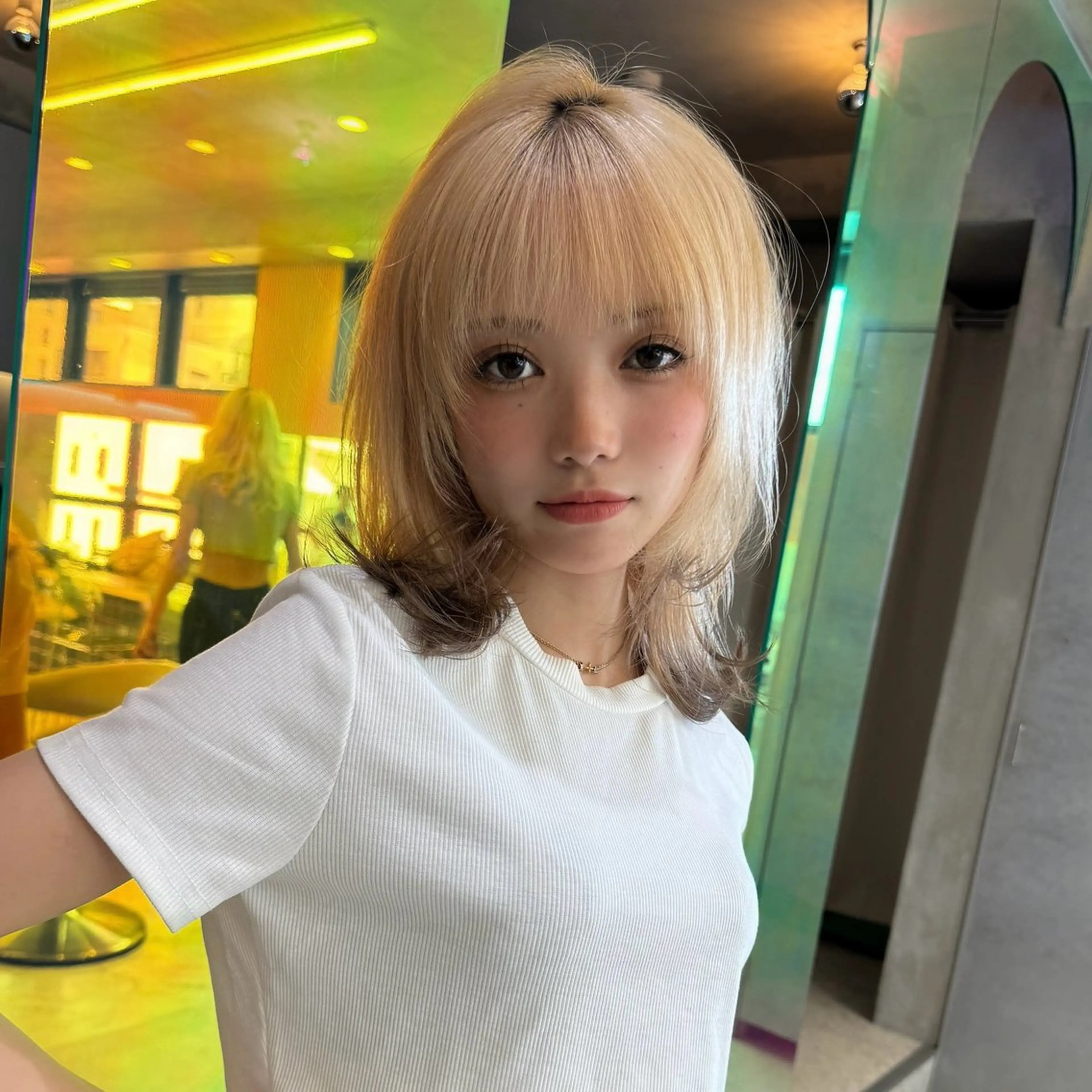 ミディアム カラー ヘアカラー トリートメント Lond luce心斎橋所属・🍀小川大輔🍀 ボブ/ブリーチ🥇のヘアスタイル