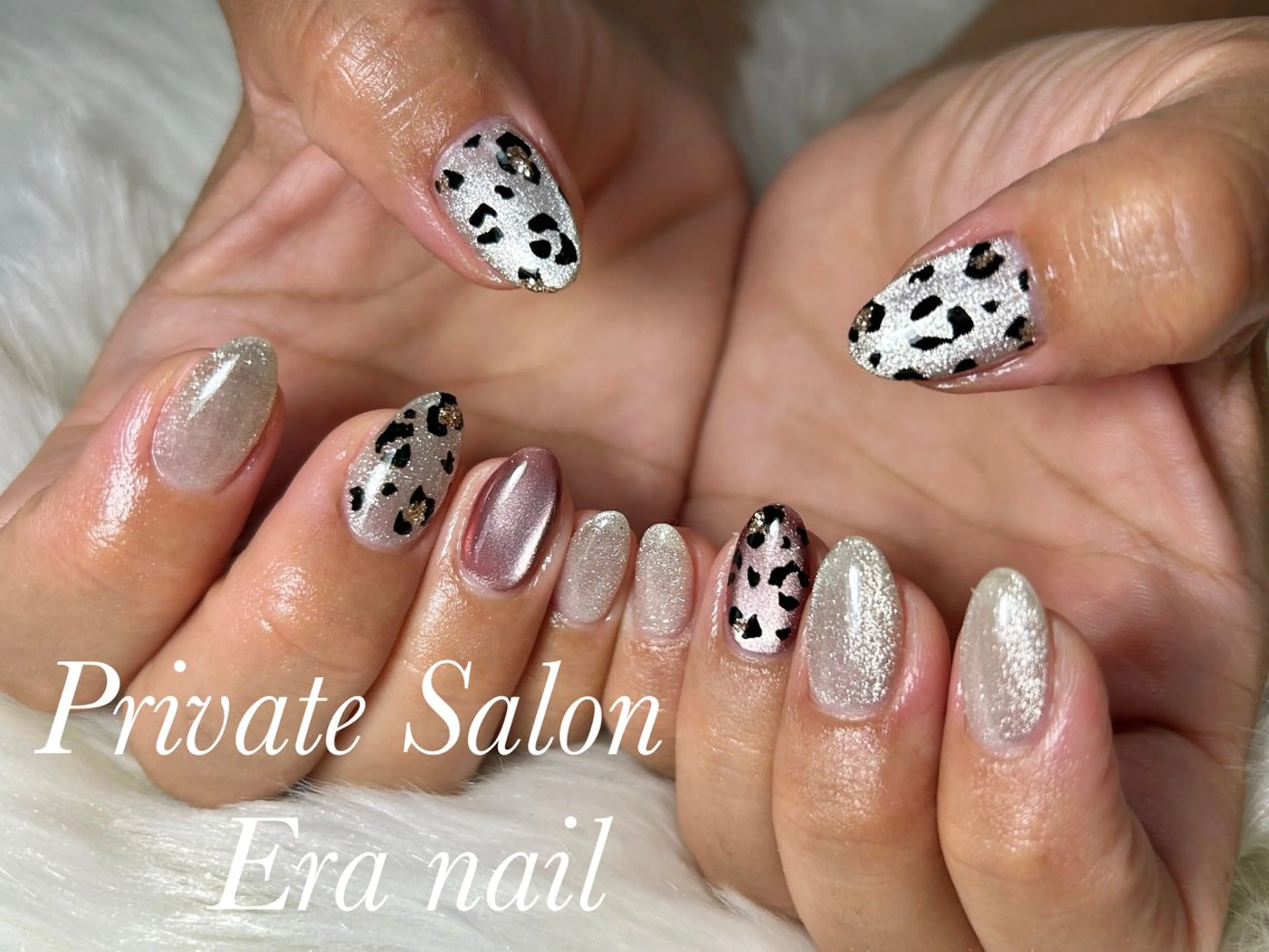 ネイル アニマル柄 マグネットネイル ハンドネイル Era nailのネイルデザイン