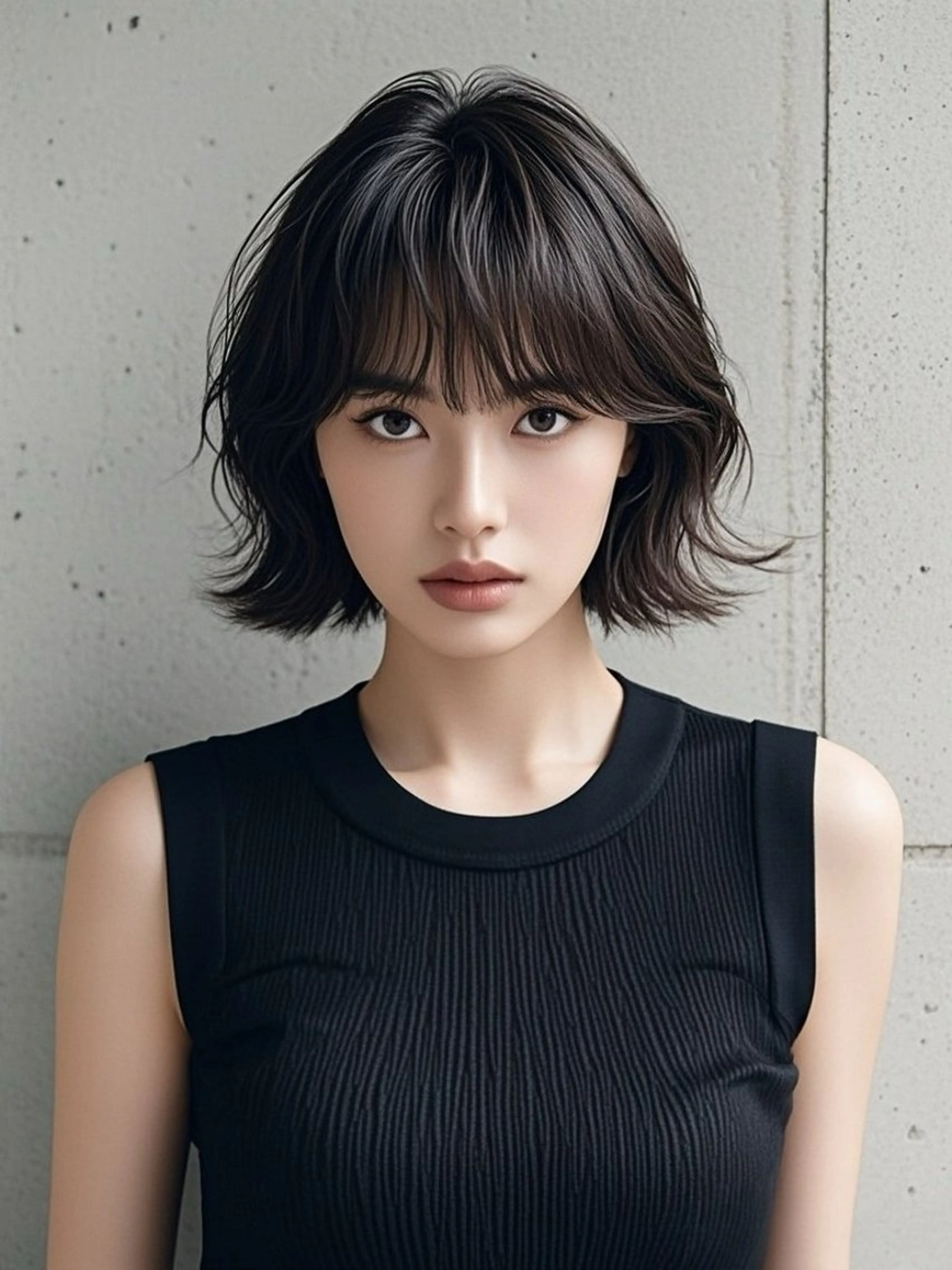 ミディアム ショートボブ ミディアムレイヤー ミディアムパーマ アッシュ ボブ カット ヘアカラー ウルフカット 811 大阪梅田 ウルフのヘアスタイル