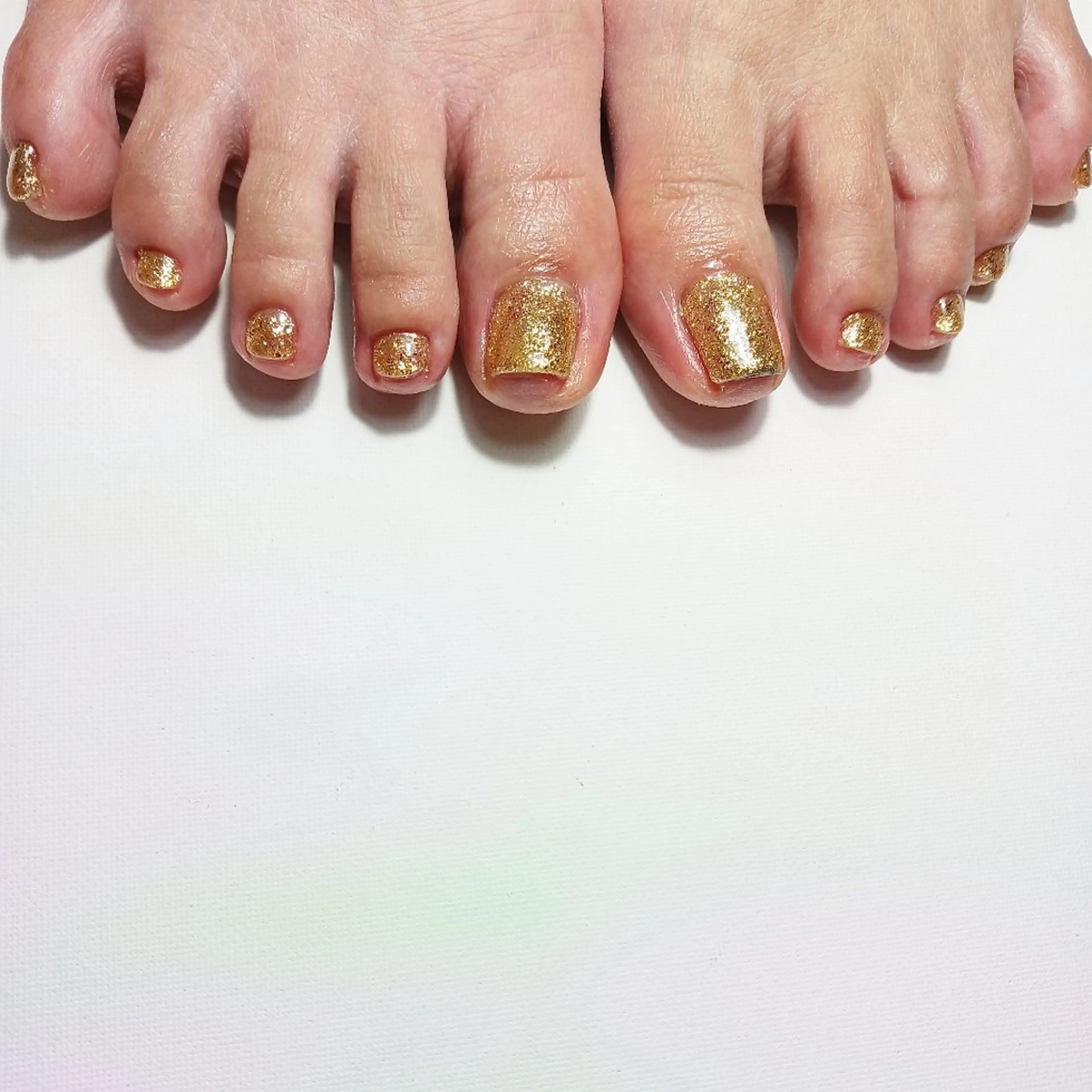 ネイル ジェルネイル ゴールド ラメ(グリッター) 持ち込み ショートネイル フットネイル owlnail /持込みデザイン専門のネイルデザイン