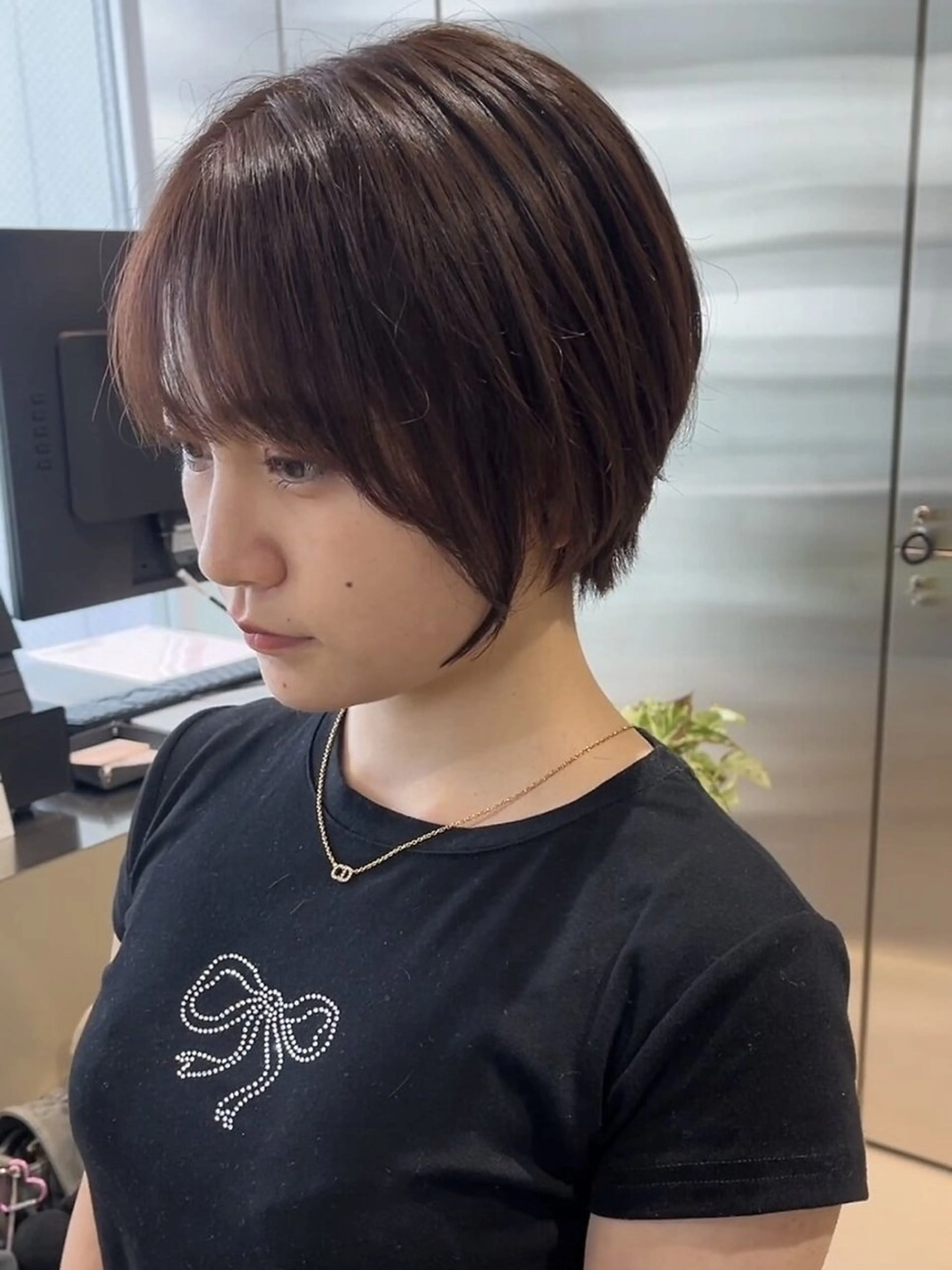 ショート カラー バレイヤージュ ブリーチ 透明感カラー グラデーションカラー ハイライトカラー カット 髪質改善/透明感 OAK兵庫のヘアスタイル