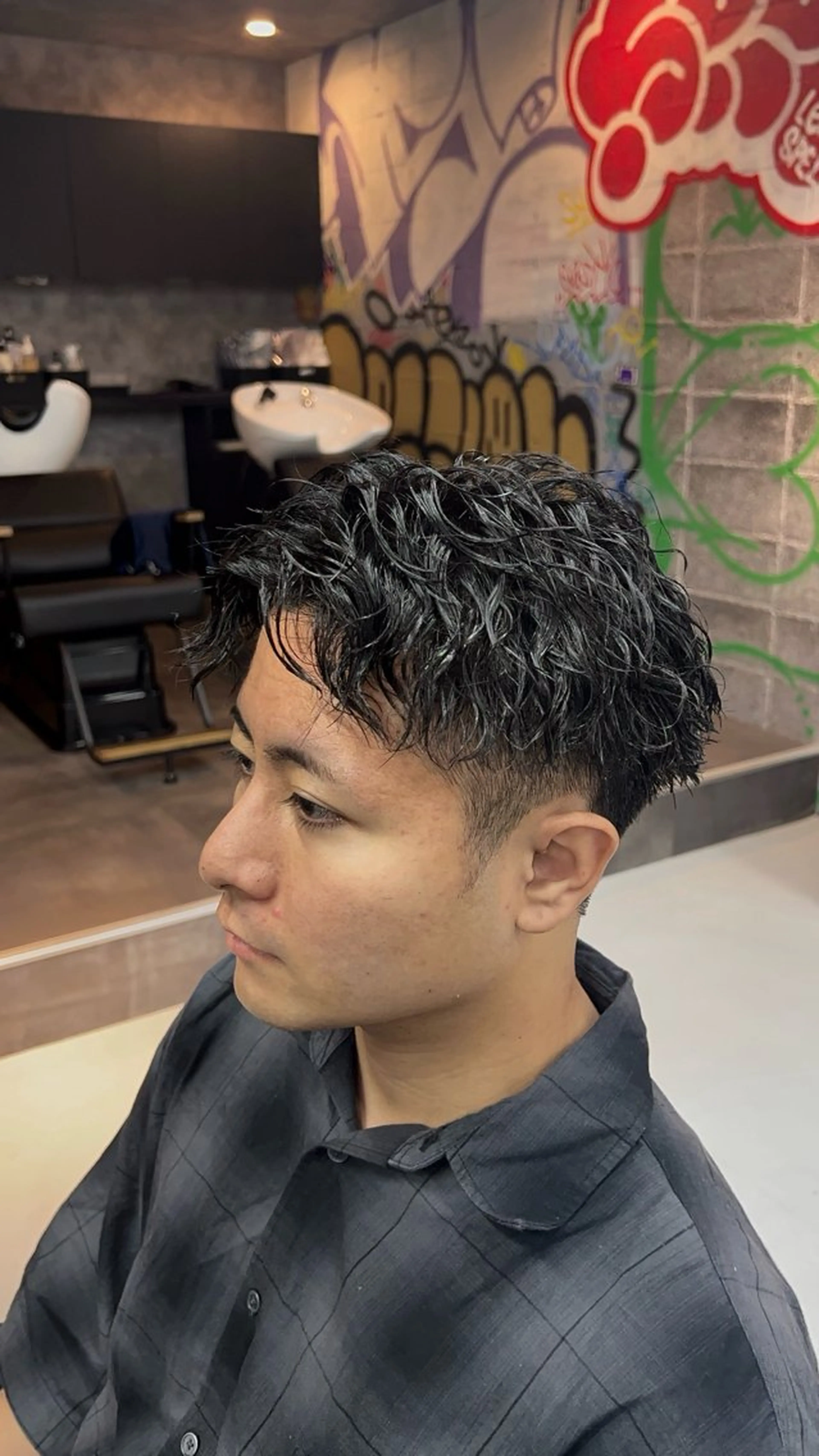 ショート カラー パーマ メンズ 錦糸町/Men's cutパーマ石川史弥のヘアスタイル