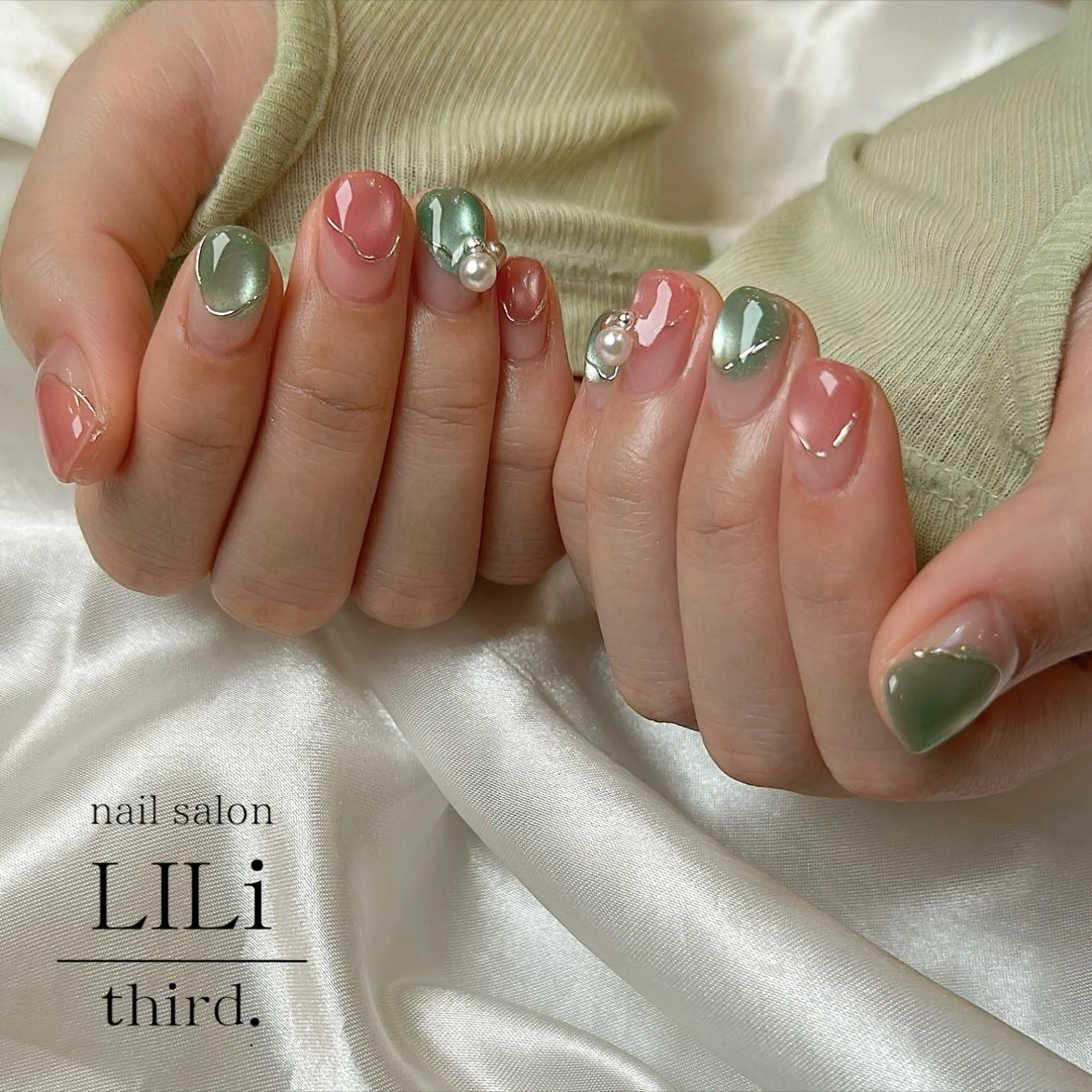 ネイル オフィスネイル 春ネイル ハンドネイル Yukino .のネイルデザイン