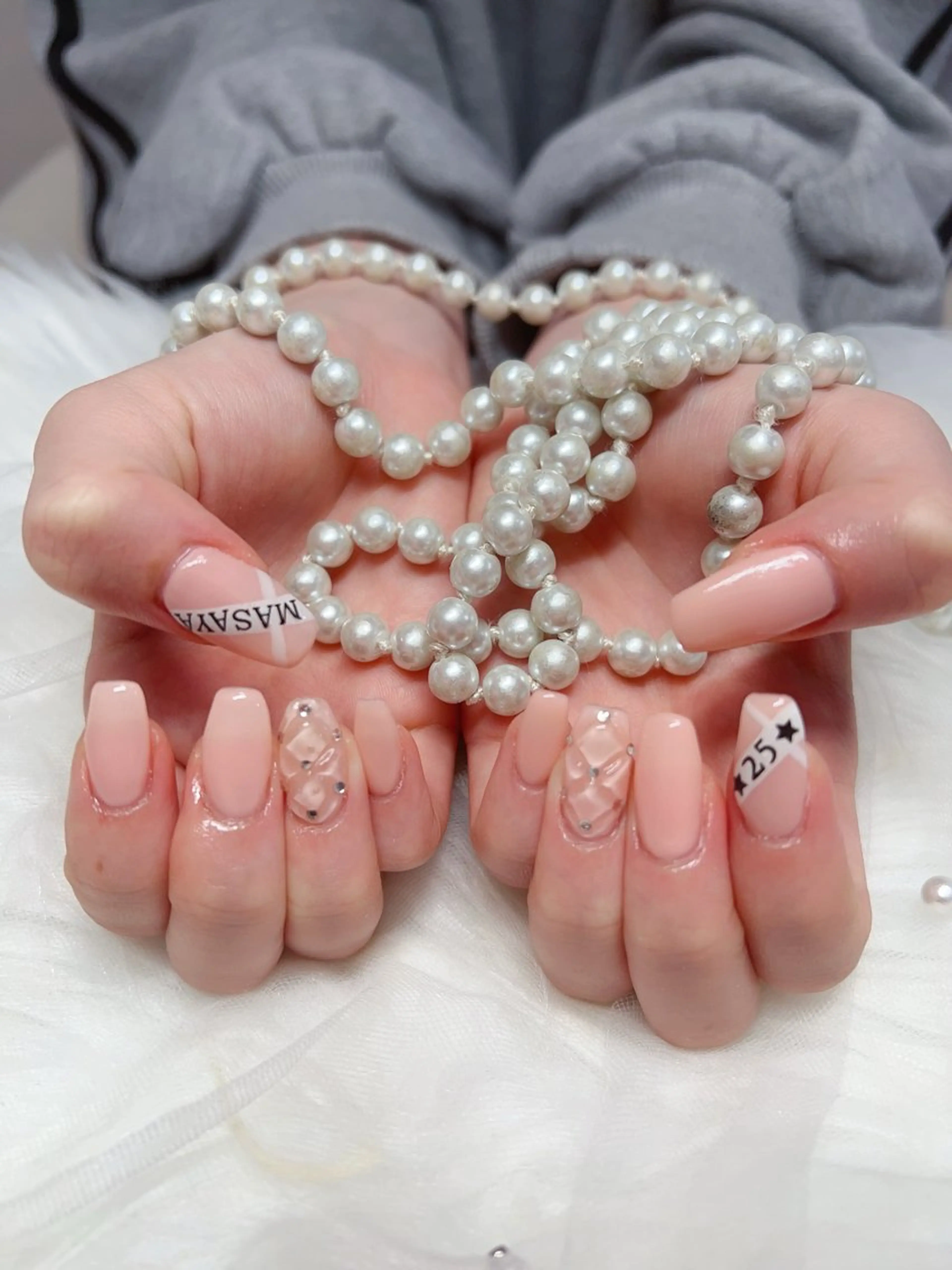 セミロング ハンドネイル ハンドケア 💜MIYA nail川崎店のネイルデザイン