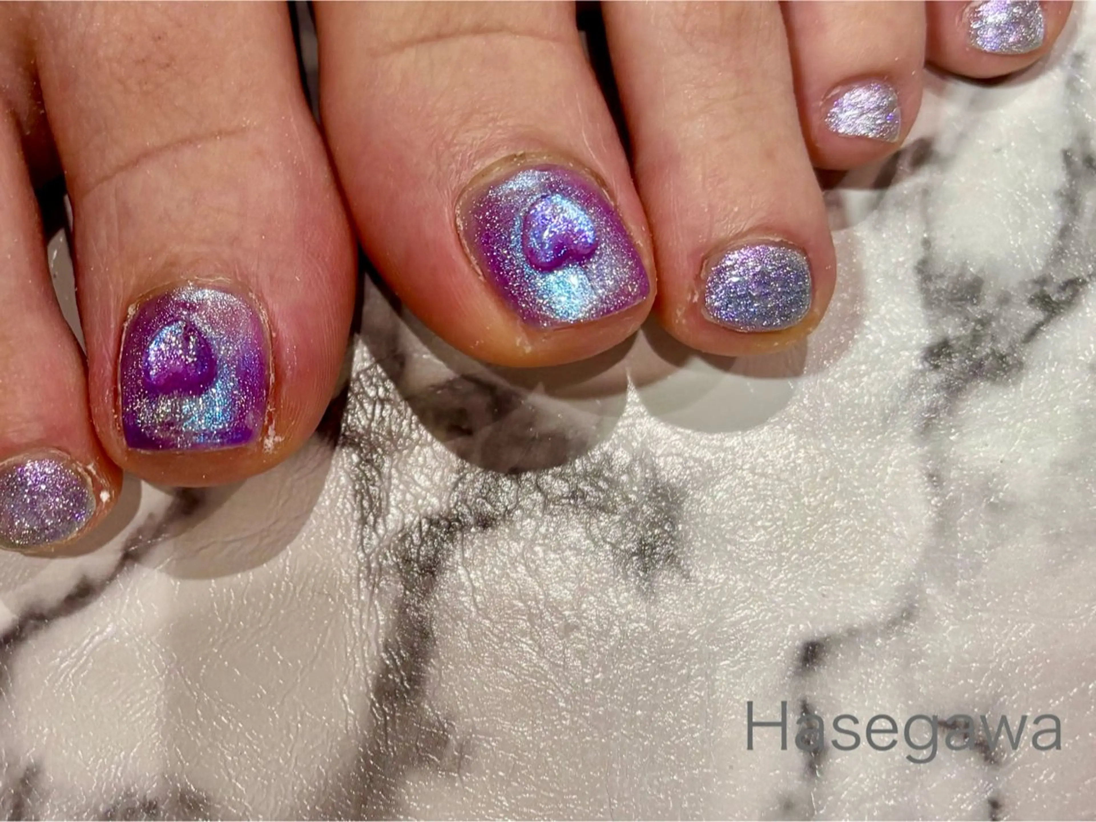 ネイル クリアネイル ハート DROP所属・DROP 長谷川のネイルデザイン