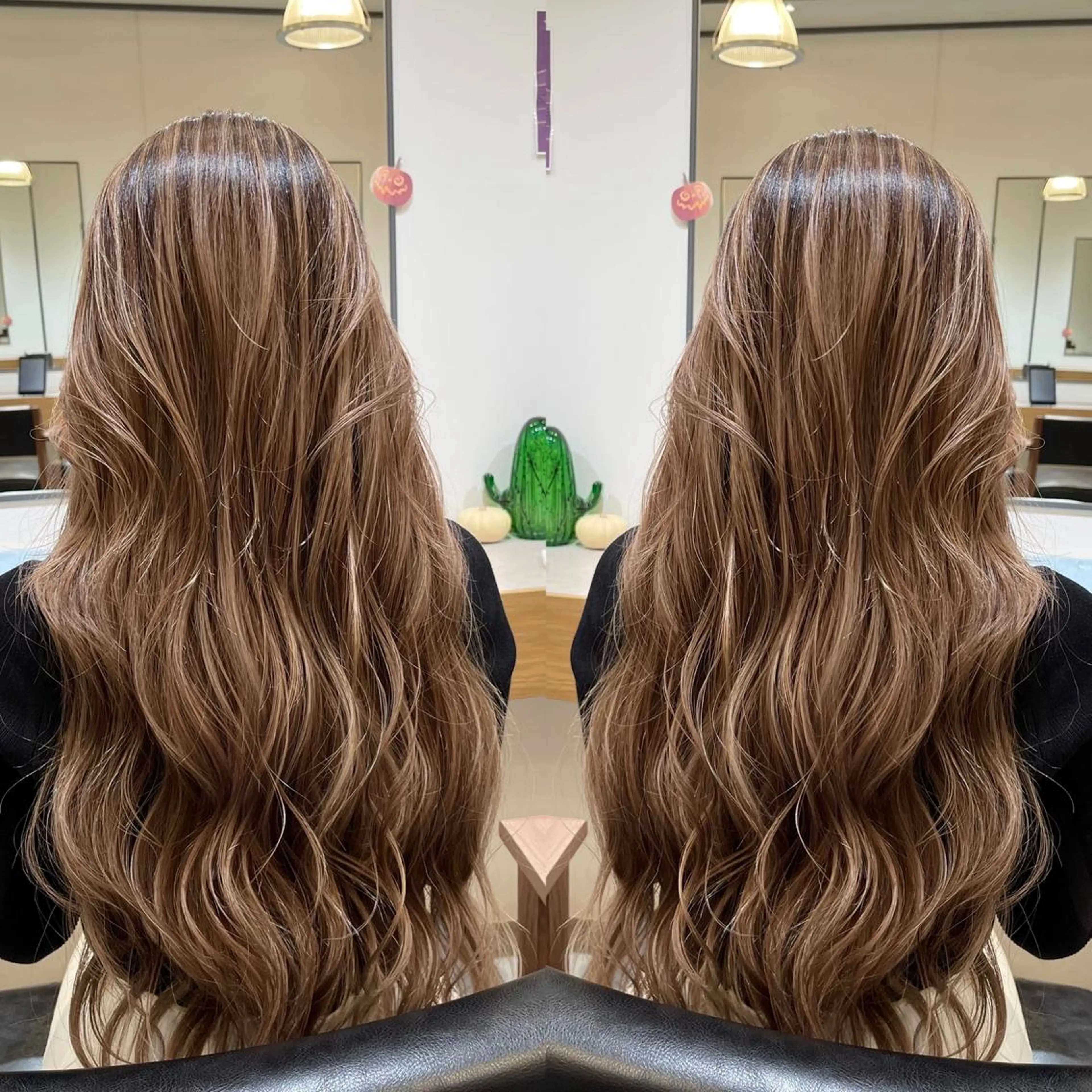 ロング レイヤーカット カット ヘアカラー ハイライトバレイヤー ジュ&縮毛矯正✨櫻野のヘアスタイル