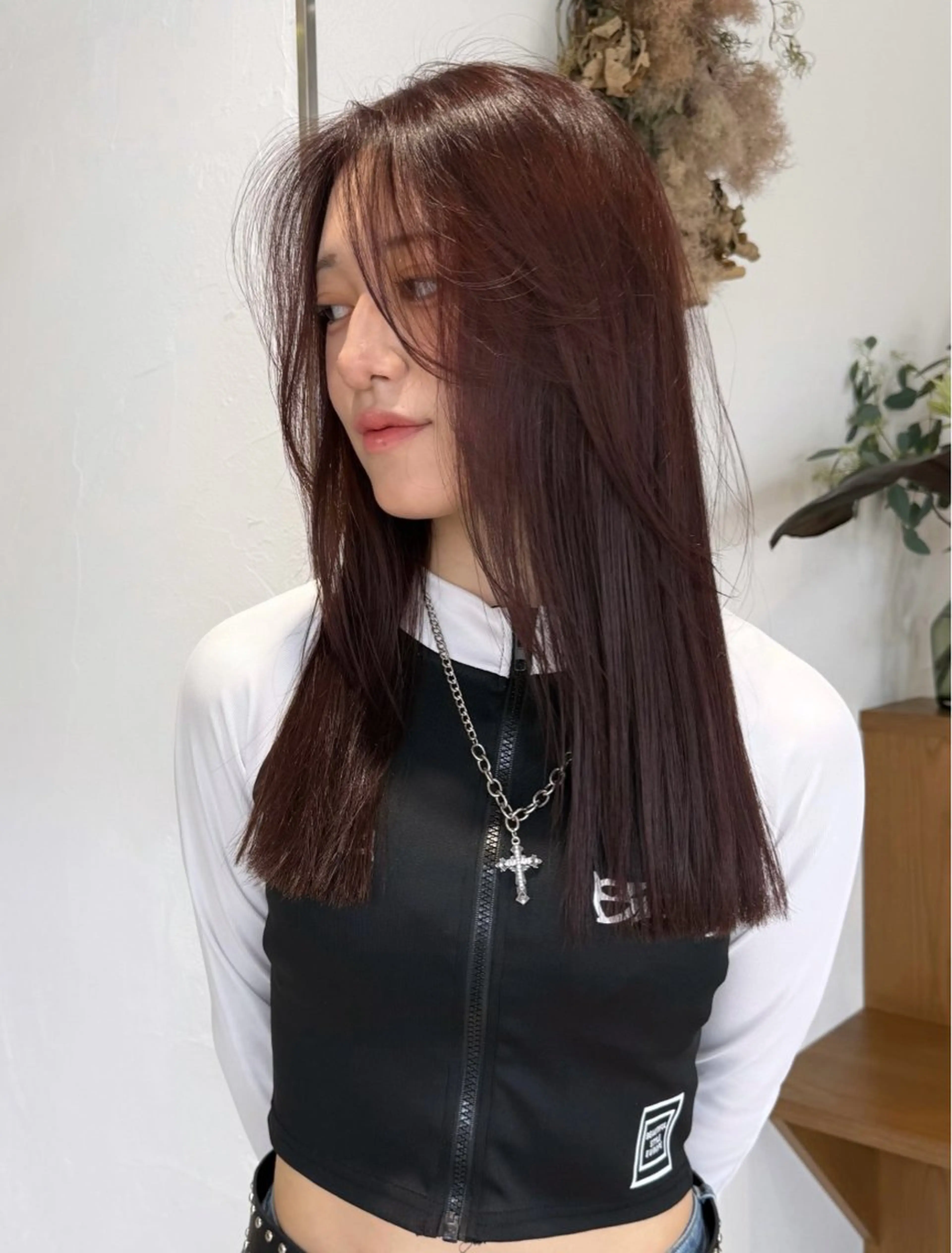 セミロング カラー レッドカラー ヘアカラー トリートメント Liru:smart salon/茅ヶ崎のヘアスタイル