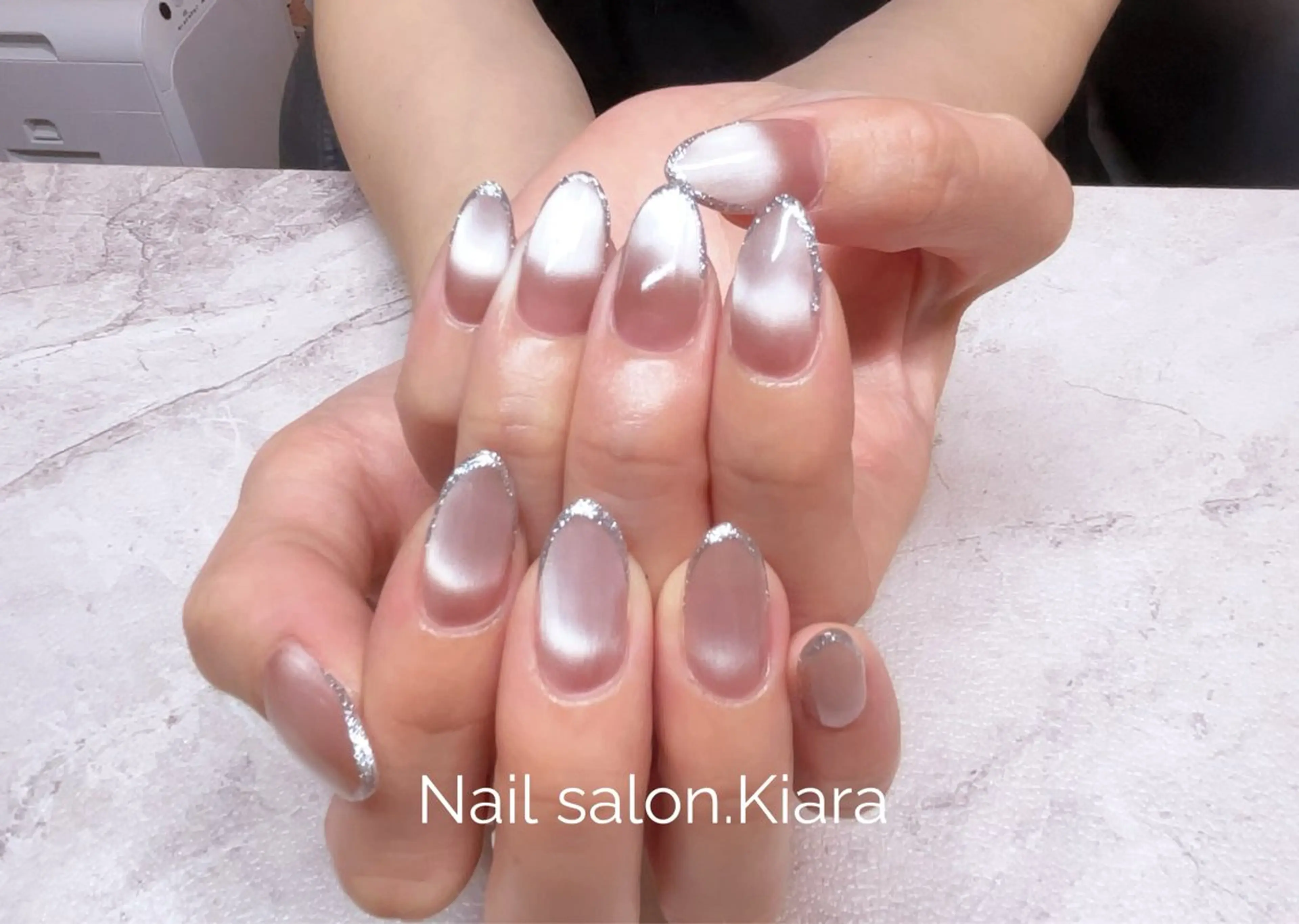 ネイル フレンチネイル マグネットネイル 🍭Kiara Nail🍭のネイルデザイン