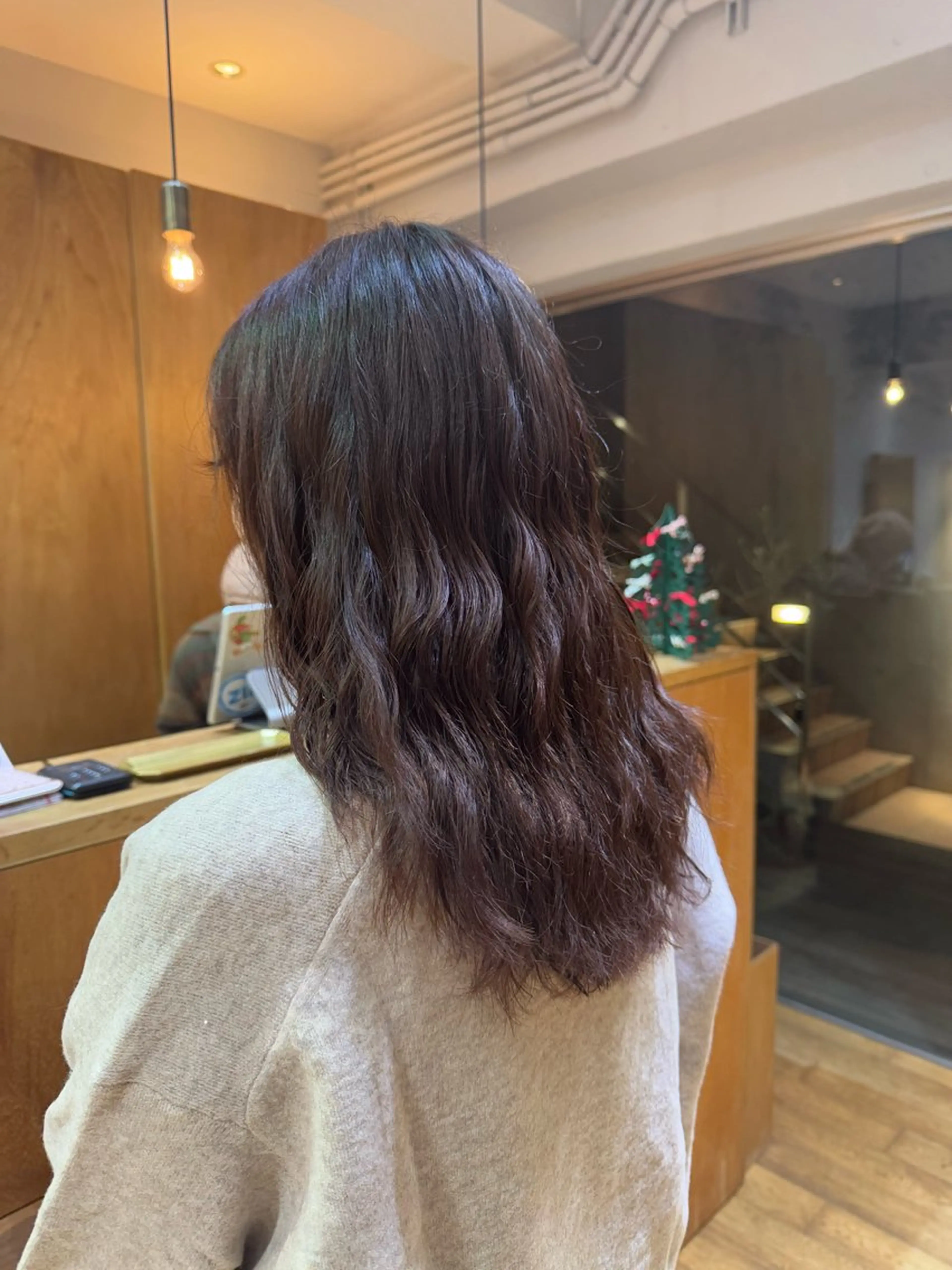 ミディアム ミディアムパーマ カット ヘアカラー パーマ コテ巻き風/ボブ パーマ🌼杉田 萌恵のヘアスタイル