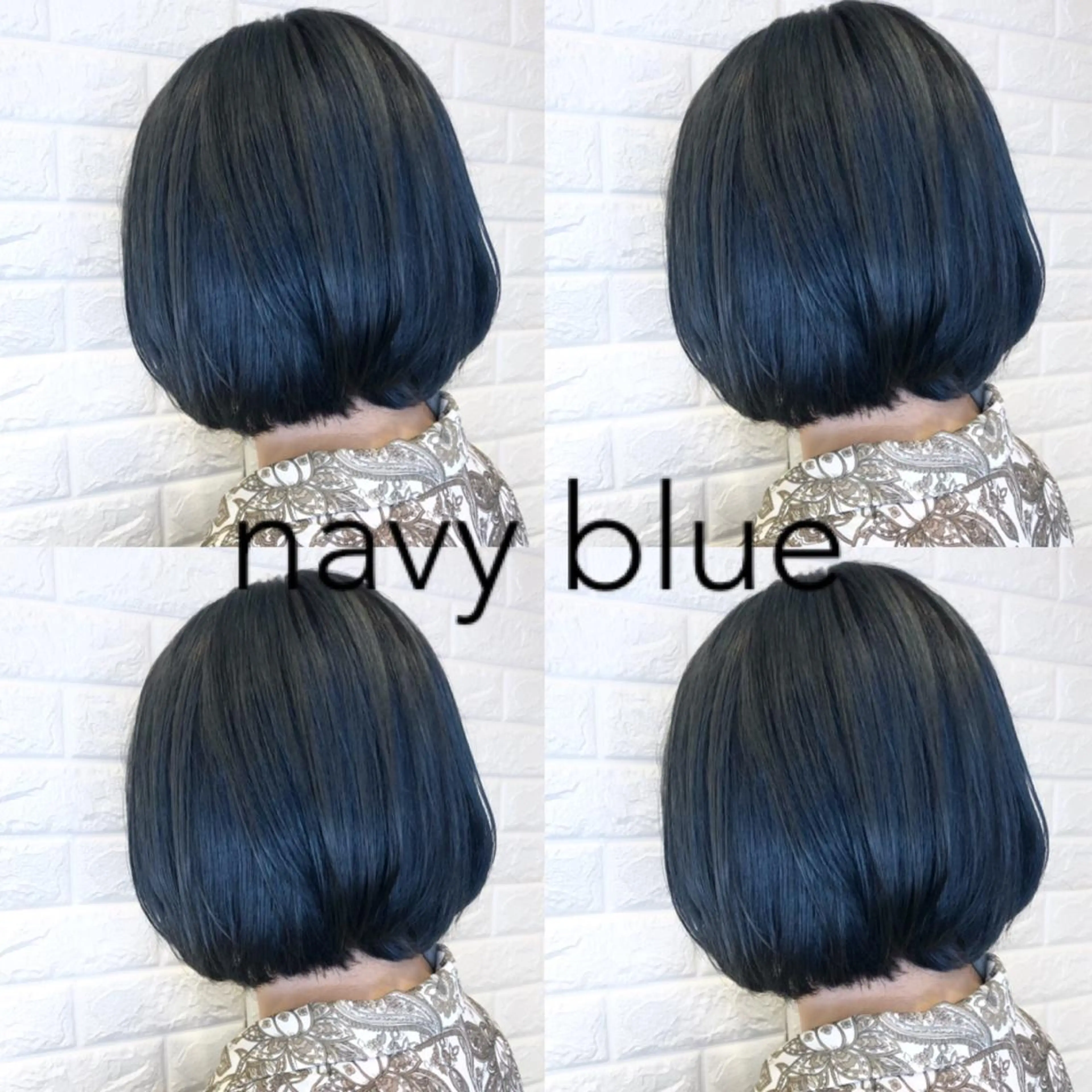 ミディアム カラー ブリーチ ネイビーカラー HOLON池袋所属・ウルフカット ハッシュカット/七海のヘアスタイル