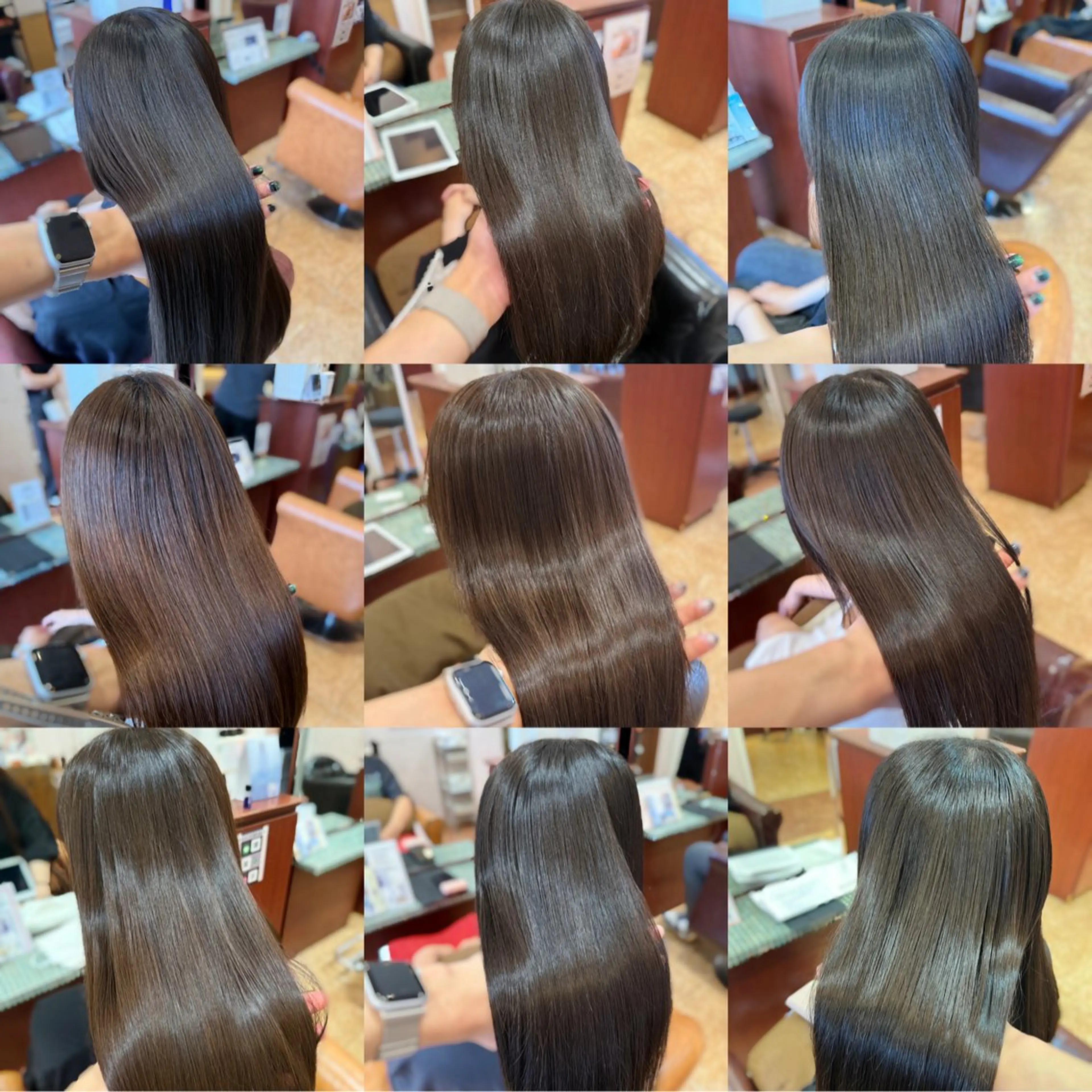 セミロング セミロングパーマ 伸ばしかけ 髪質改善 縮毛矯正 カット 縮毛矯正 BRANCHÈ海 /髪質改善/透明感のヘアスタイル