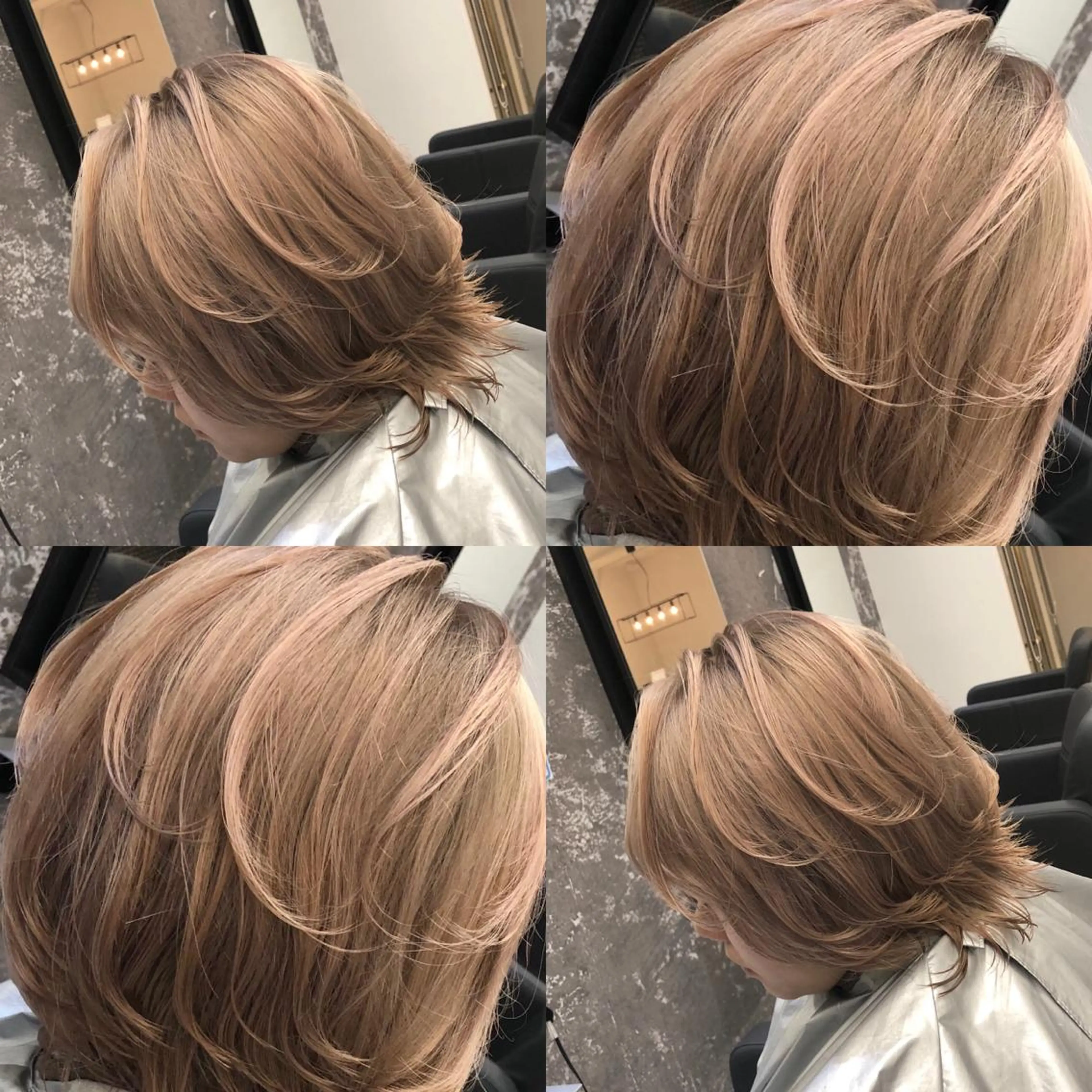 ショート カラー ヘアアレンジ ショートボブ シールエクステ バレイヤージュ デザインカラー ハイライトカラー アンドウ ユウ/ レイヤーカット/韓国のヘアスタイル