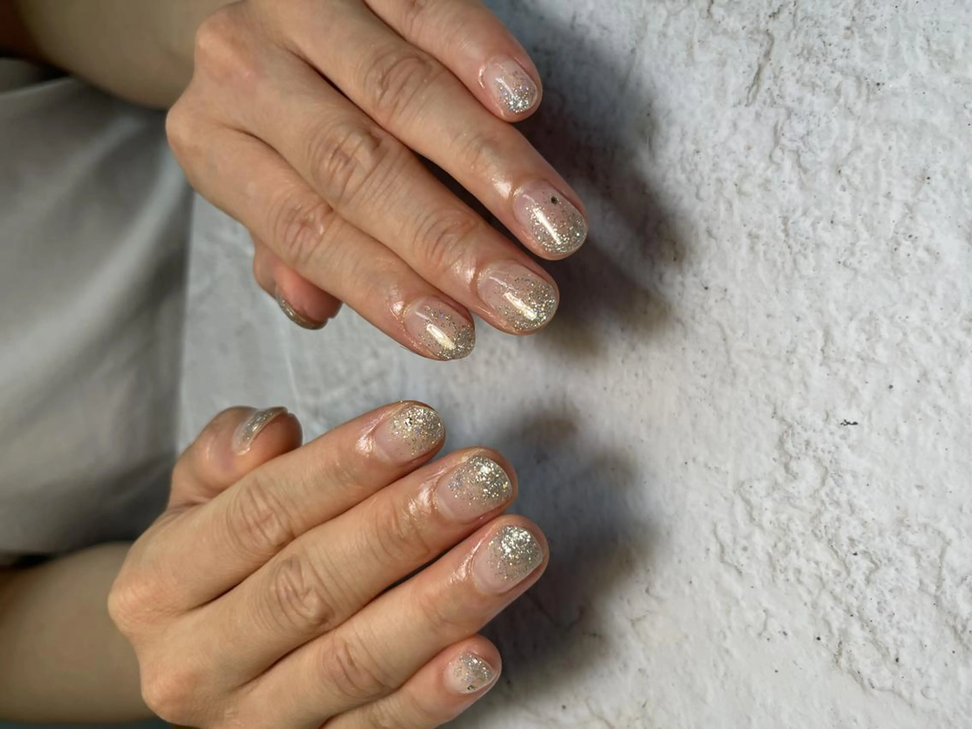 ネイル ラメ(グリッター) ラメグラデーション ワンカラーネイル ストーンネイル ハンドネイル 🩵atelier- 01 優奈🩵のネイルデザイン