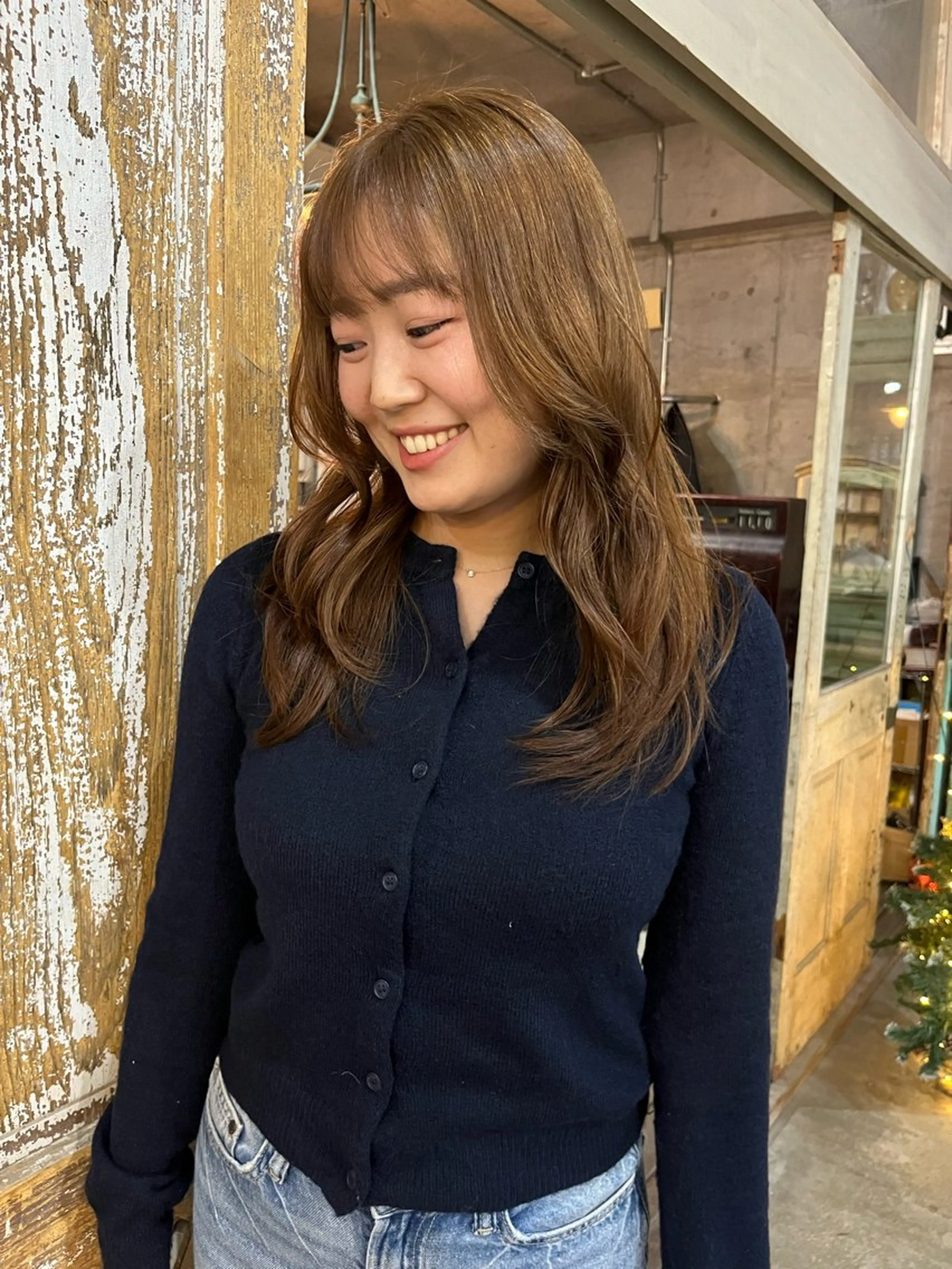 セミロング カラー ヘアカラー トリートメント ハイトーン/顔まわり レイヤー/YUKAのヘアスタイル