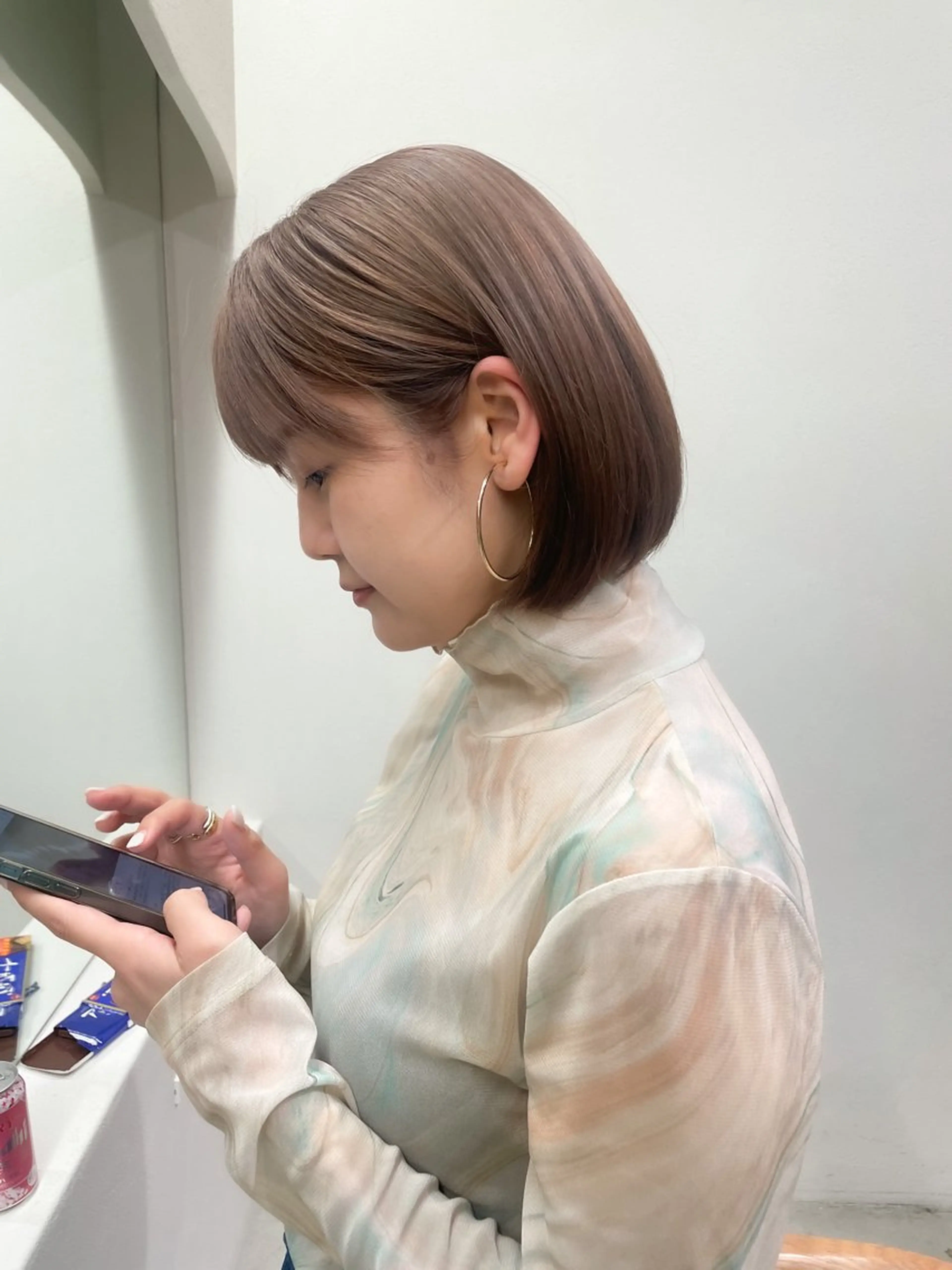 ショート カラー ヘアアレンジ ミニボブ/ブリーチ 🌈MISATOのヘアスタイル