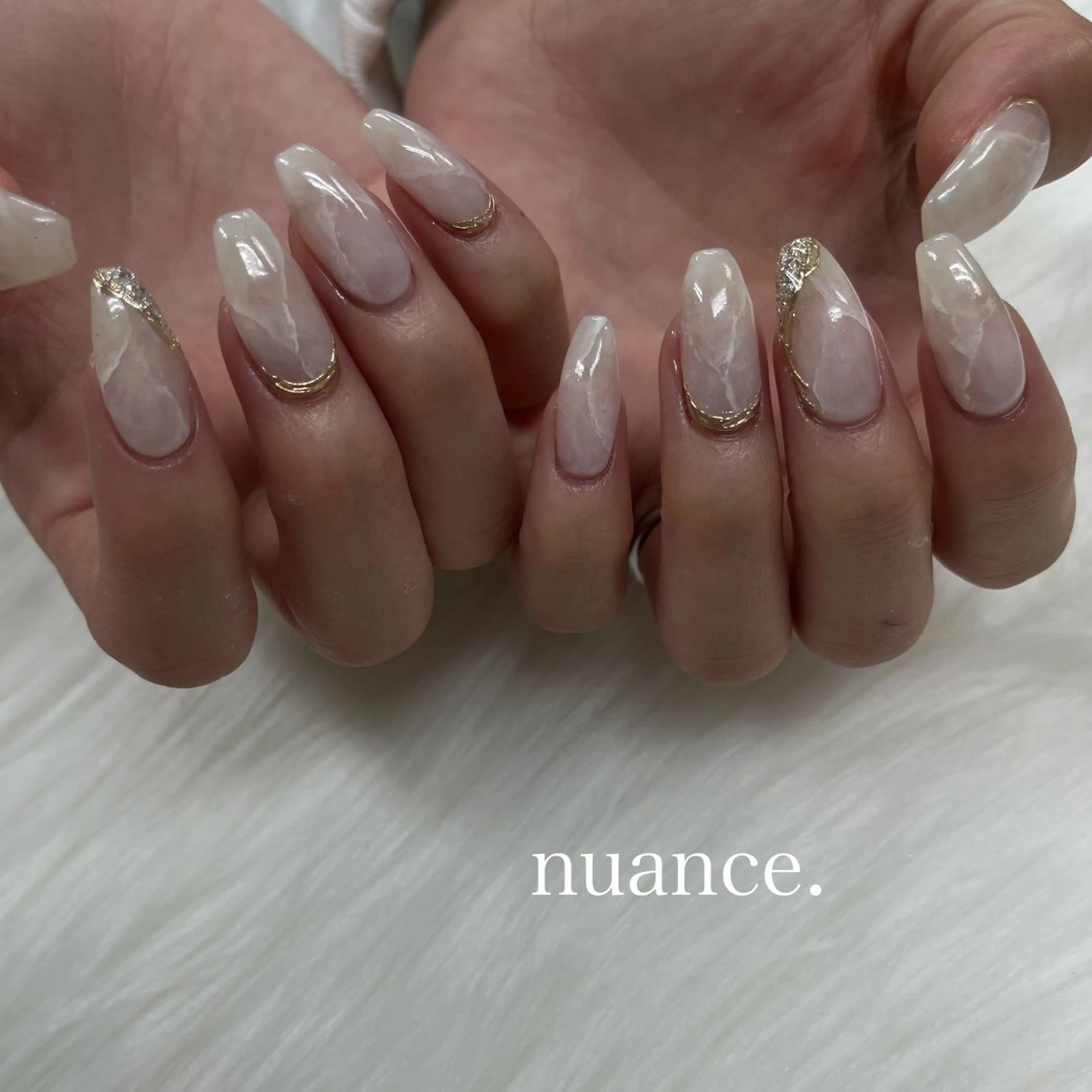 ネイル 大理石ネイル(マーブル) ニュアンスネイル ハンドネイル tener 🧋yume🧋のネイルデザイン